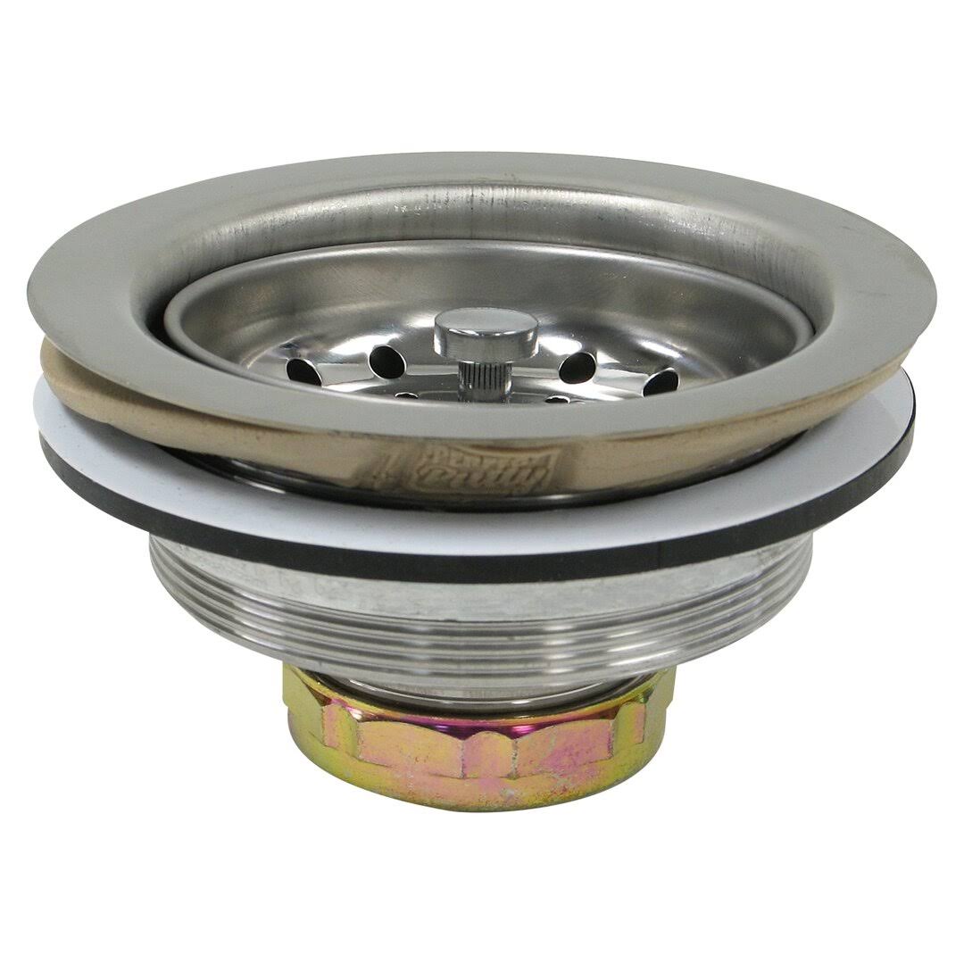 Perfect Putty 59-3110 Sink Drain, 4 1/2 in Dia, SS