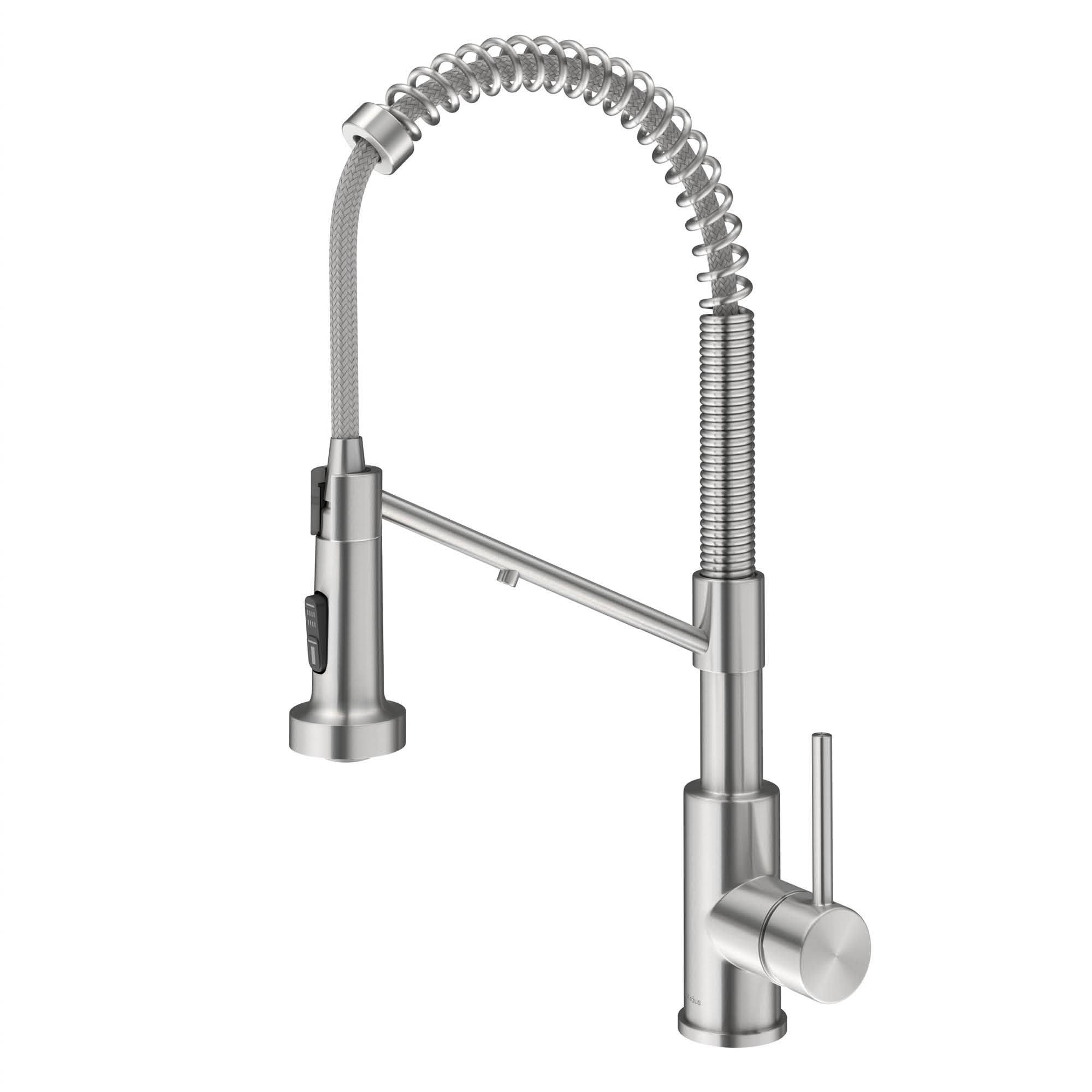 Kraus KFF-1610BBMB Bolden 2-in-1 Commercial Style Pull-Down Single Handle Water Filter Kitchen Faucet for Water Filtration System Brushed Brass & Matt