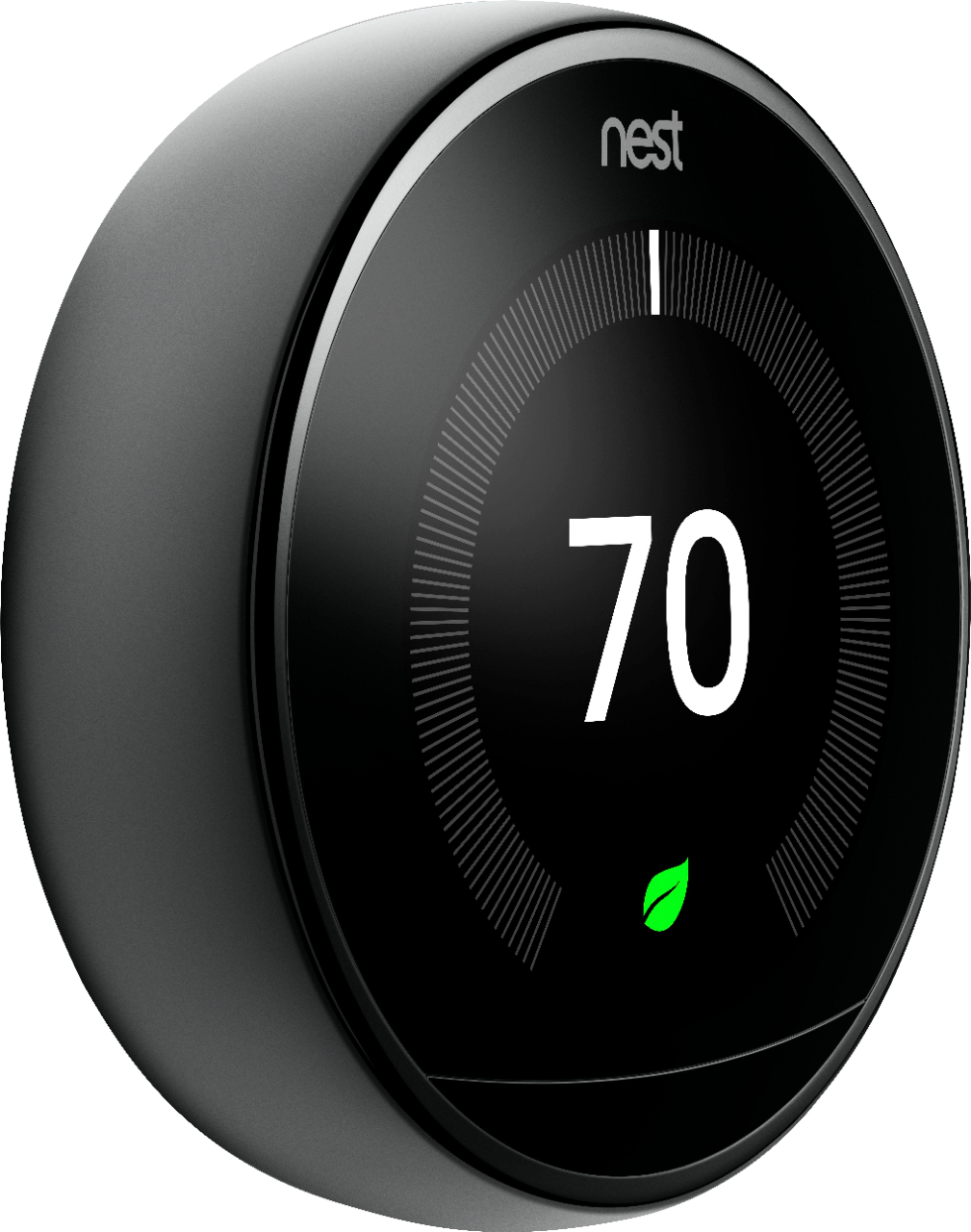 Nest Learning Wi-Fi Programmable Thermostat- Mirror Black