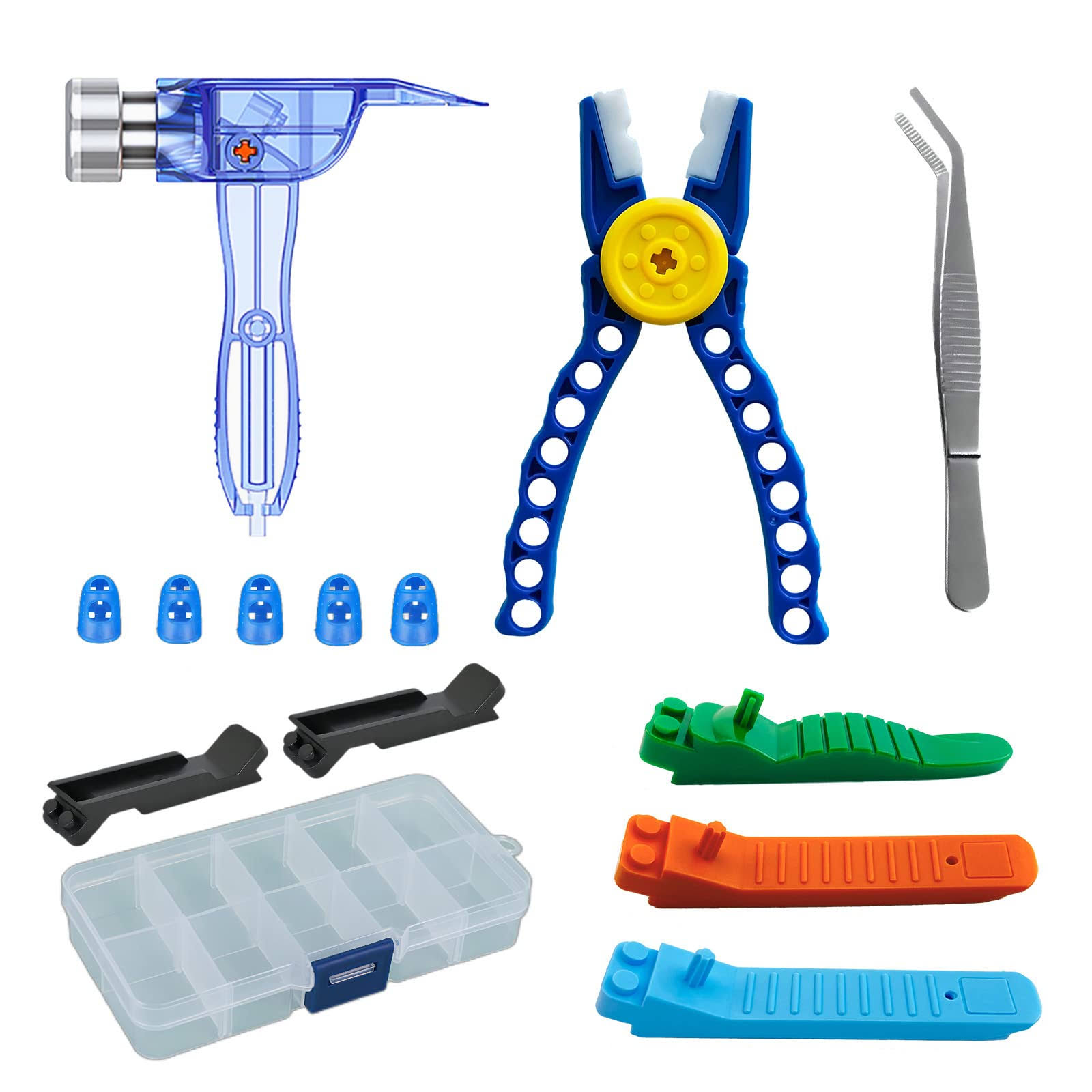 SIOYTOER Building Blocks Tool Kit Brick Separator Tools Compatible with Lego &Technic Mini Blocks Tool Set Multi-functional Hammer Pliers Tweezers