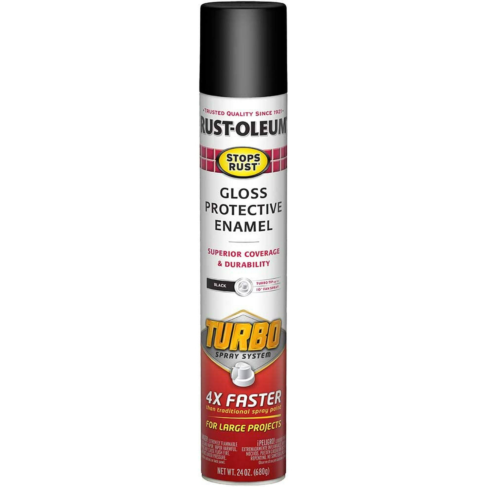 Rust-Oleum 334128-6pk Stops Rust Turbo Spray Paint 6 Pack Gloss Black