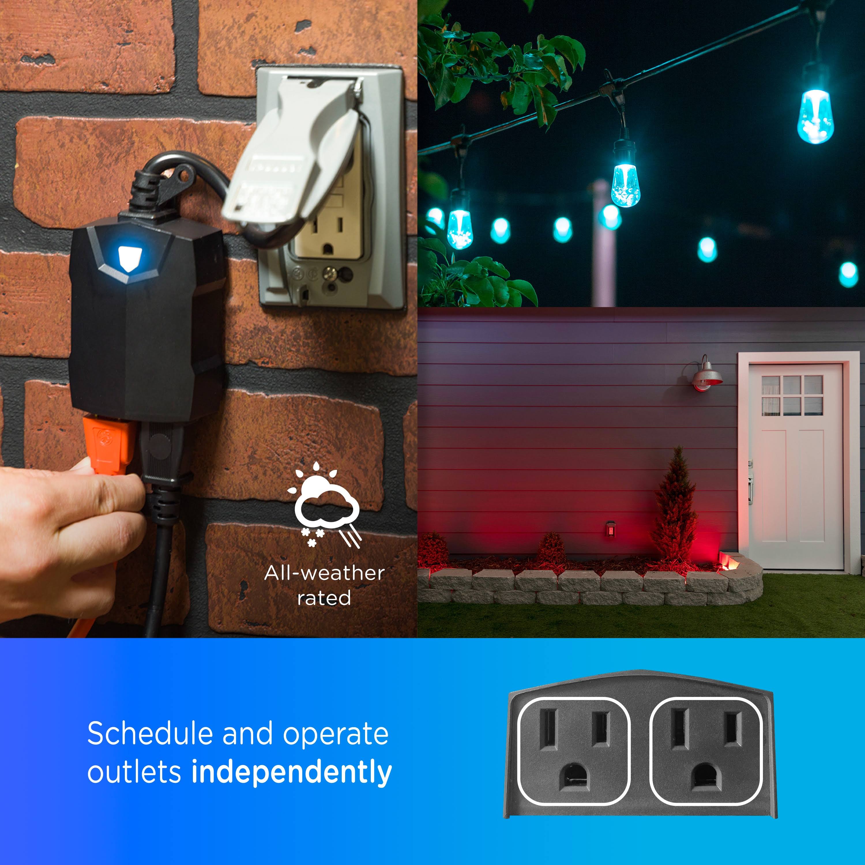Enbrighten Wi-Fi 125-Volt 2-Outlet Outdoor Smart Plug | 51375-T1