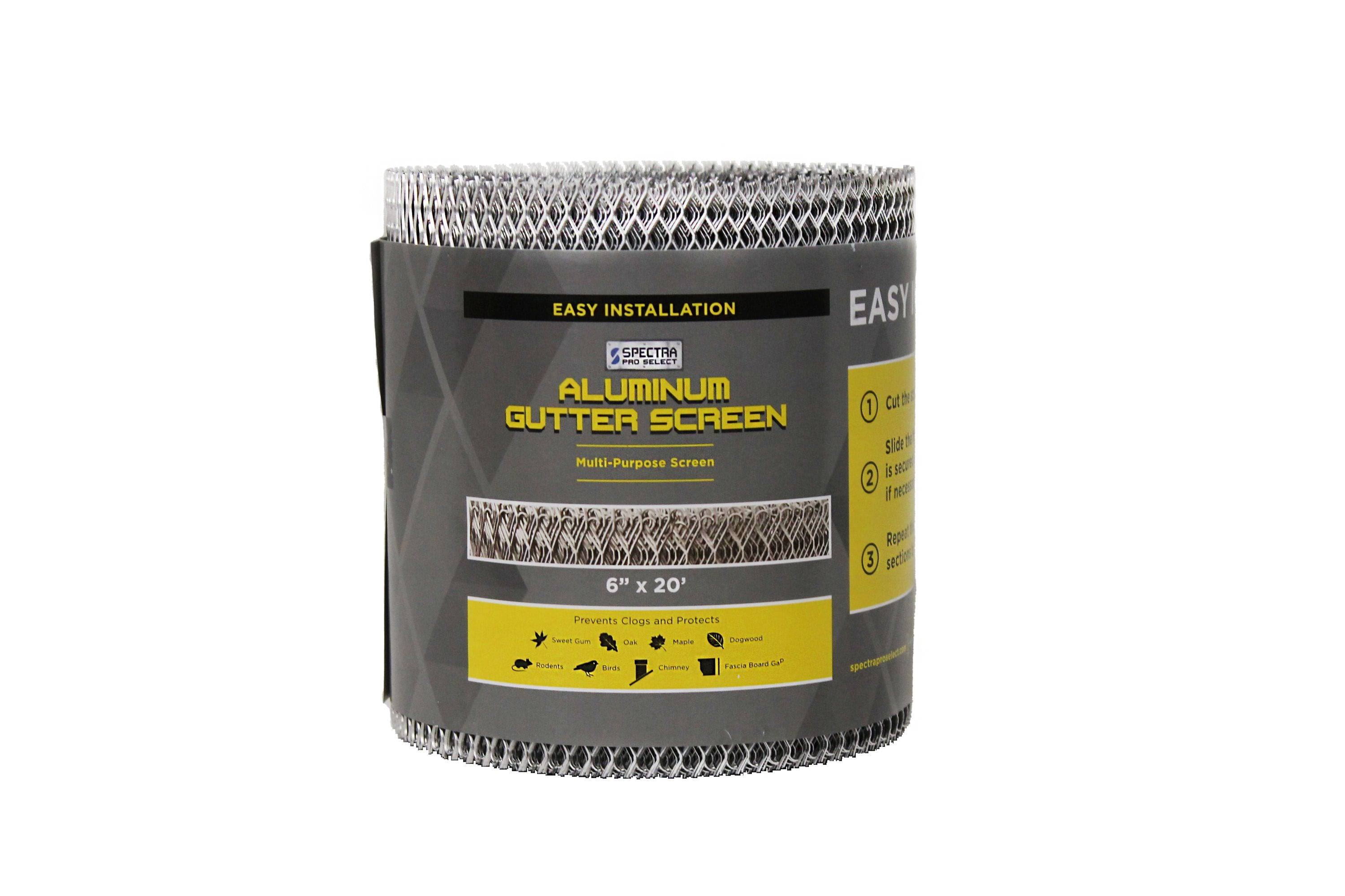 Spectra Multi-Purpose Aluminum Gutter Screen 6 in x 20 ft, Silver