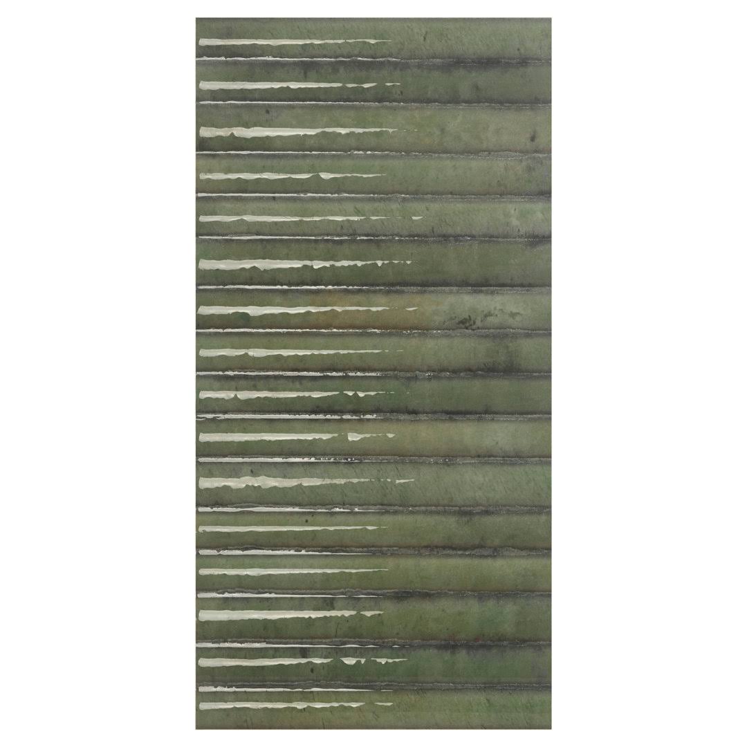 Ivy Hill Tile Mawr Green 5.9 in. x 11.81 in. Fluted 3D Glossy Ceramic Wall Tile (9.68 Sq. ft./Case)
