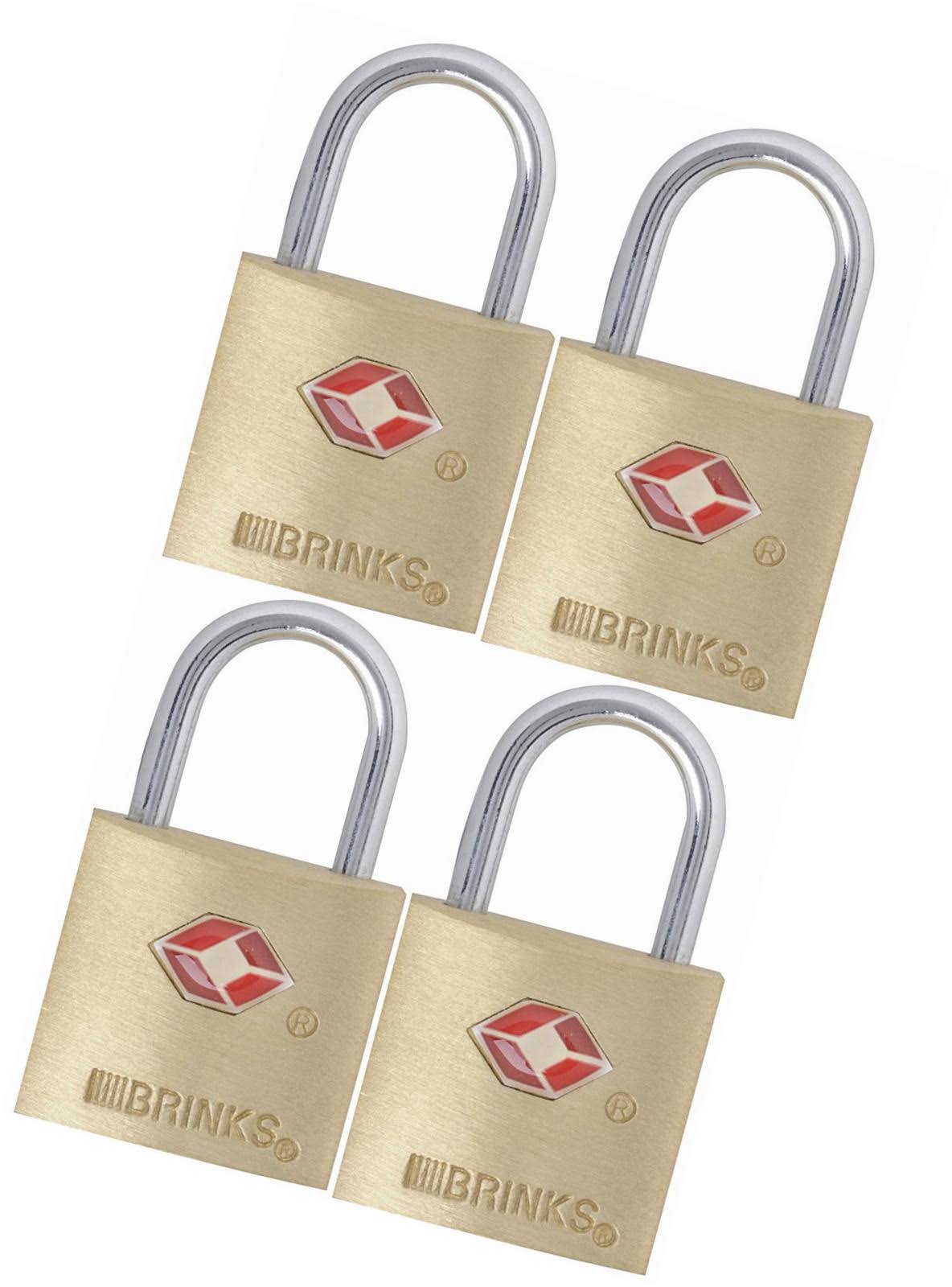 Brinks TSA Approved 22mm Luggage Lock, Brass- 4 pack