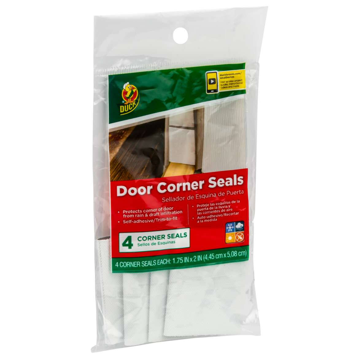 Duck Brand Door Corner Seals- White, 4 pk, 1.75 in. x 2 in. 287900