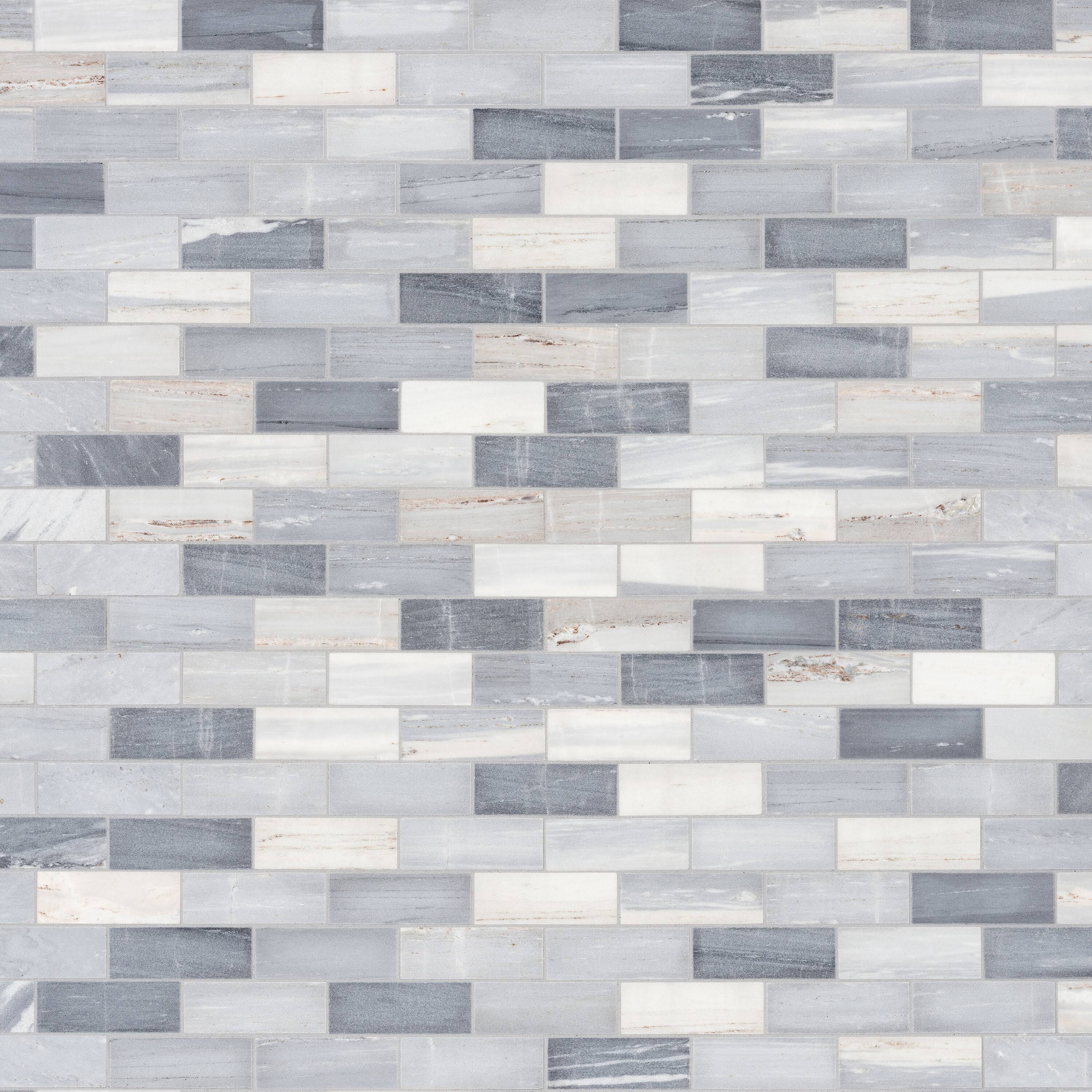 Satori Palissandro 12-in x 12-in Polished Natural Stone Marble Brick Marble Look Wall Tile (0.97-sq. ft/ Piece)