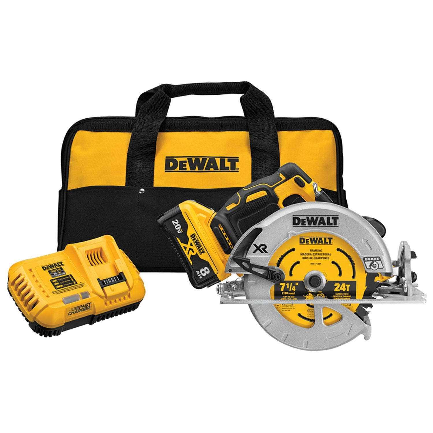 DeWalt 20V MAX* XR Circular Saw, 7-1/4-Inch, Brushless, Power Detect, DCS574W1
