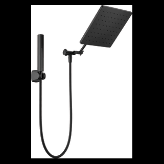 Delta Universal Showering Components: 10 inch Raincan Shower Head & Hand Held Combo with Adjustable Extension Arm Matte Black