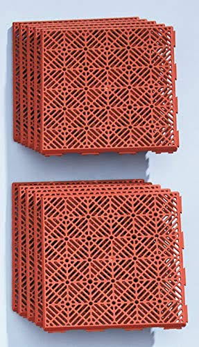 Sets of 10 Interlocking Patio or Walkway Tiles- Terra Cotta