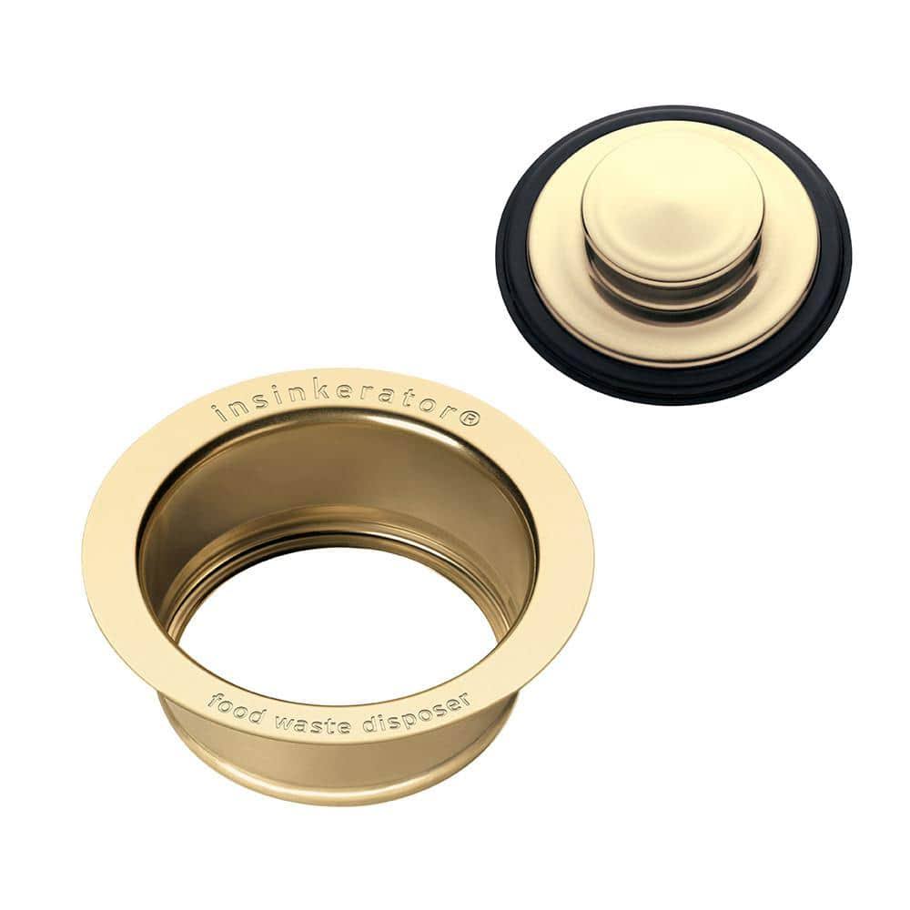 Insinkerator Kitchen Sink Flange & Sink Stopper for Garbage Disposals in French Gold