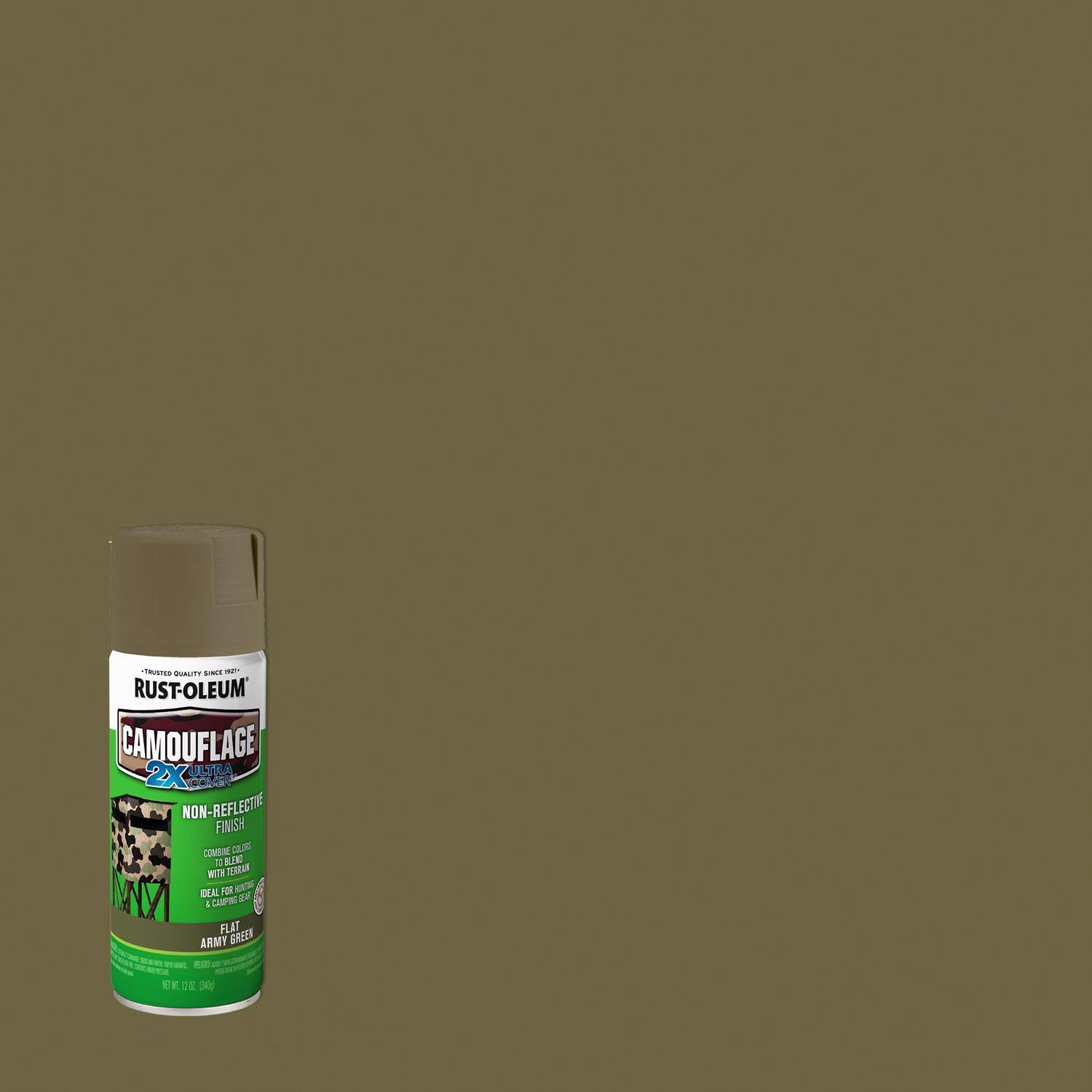 Army Green, Rust-Oleum Camouflage 2x Ultra Cover Spray Paint, 12 oz