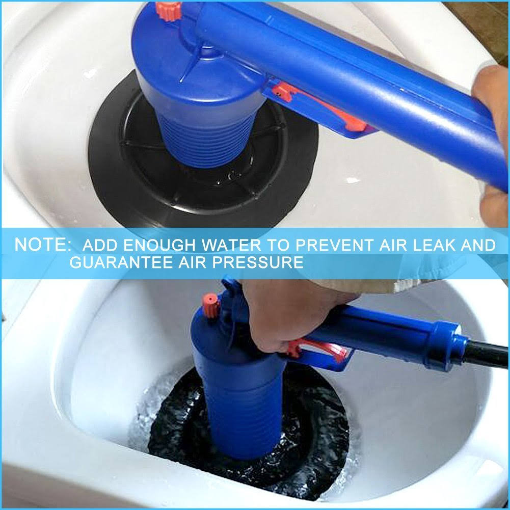 Storystore Drain Blaster Air Powered Plunger Gun High Pressure Powerful Drain Clog Remover Sink Plunger Opener Cleaner Pump for Bath Toilets Bathroom