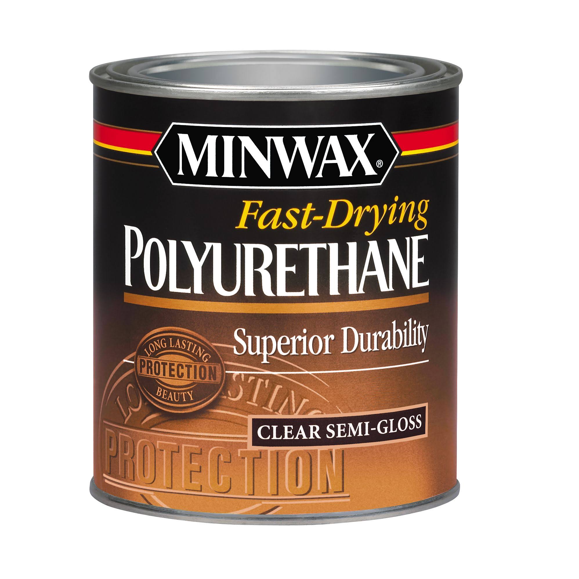 Minwax Fast-Drying Polyurethane, Clear Semi-Gloss- 0.5 pt can