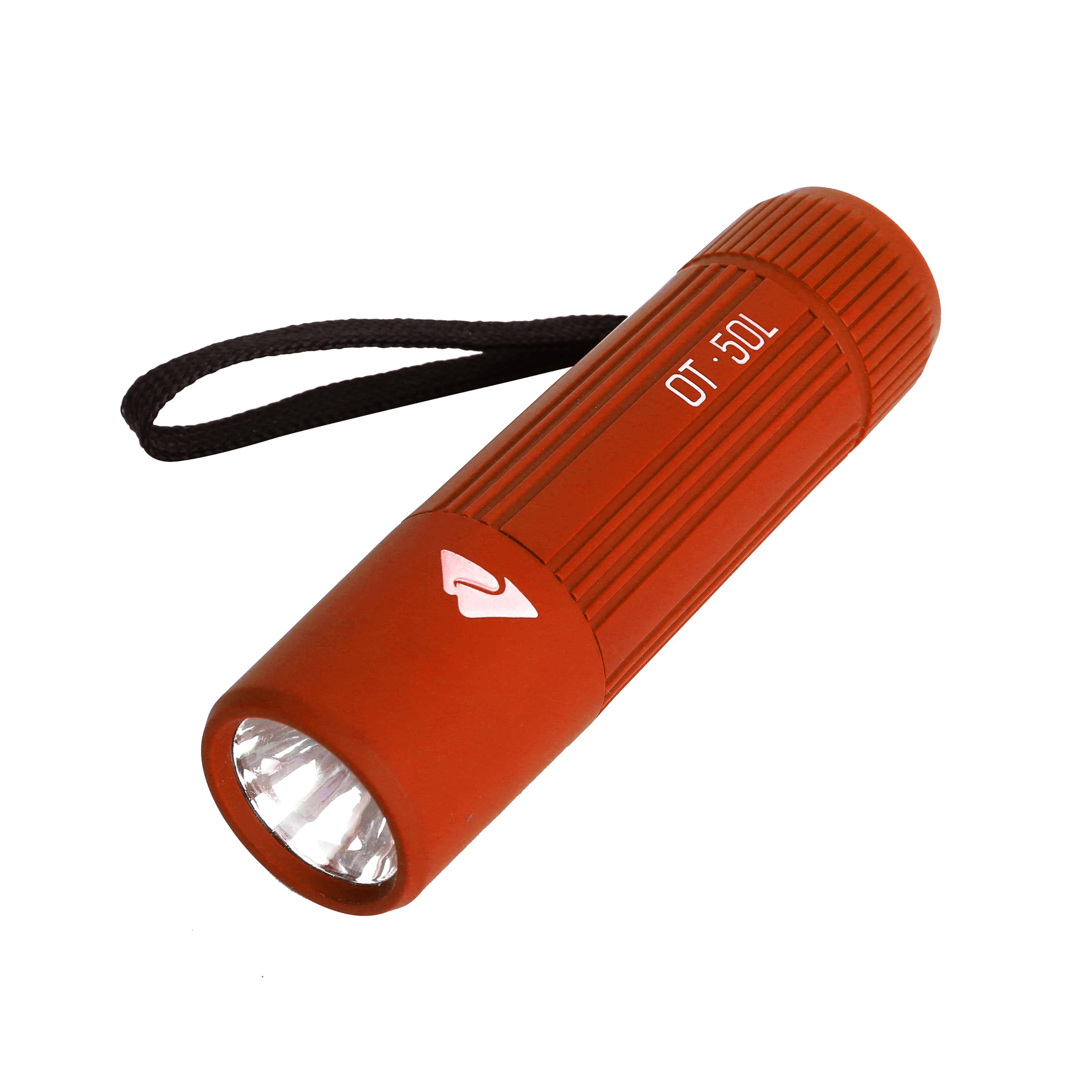 Ozark Trail Single Mini Flashlight, Handheld LED, 50 Lumens, 3 AAA Batteries, Red, Size: One Size