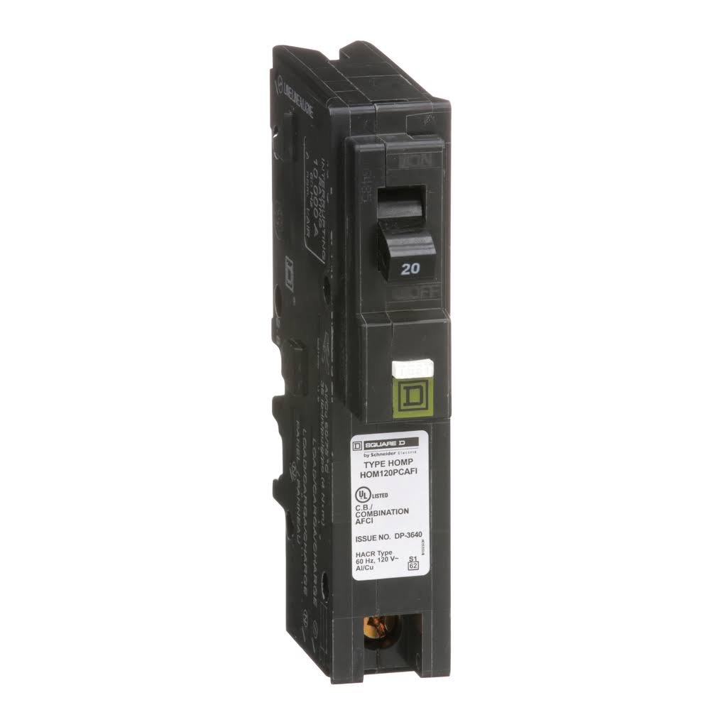 Square-D HOM120PCAFIC Homeline Single Pole Circuit Breaker, 20A