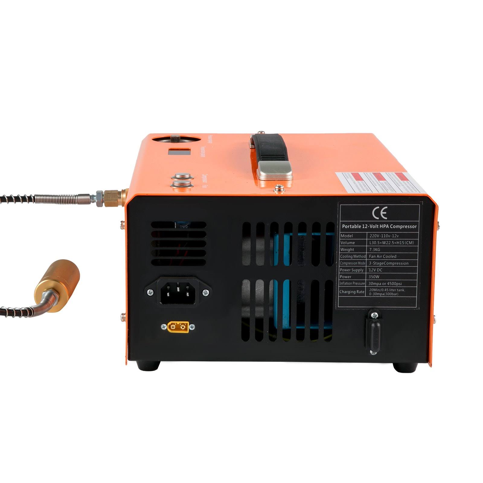 VEVOR PCP Air Compressor 4500psi Portable PCP Compressor 12V DC 110v220v AC PCP Airgun Compressor Auto-Stop G220V110V12V-8ZGGV1