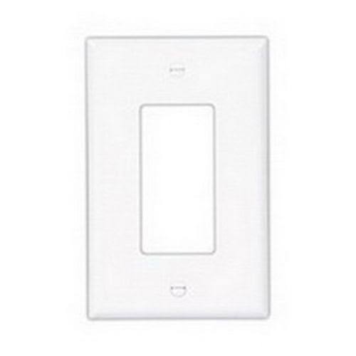 Leviton PJ264-W Decora Wallplate, Midway size, Gang 4, White