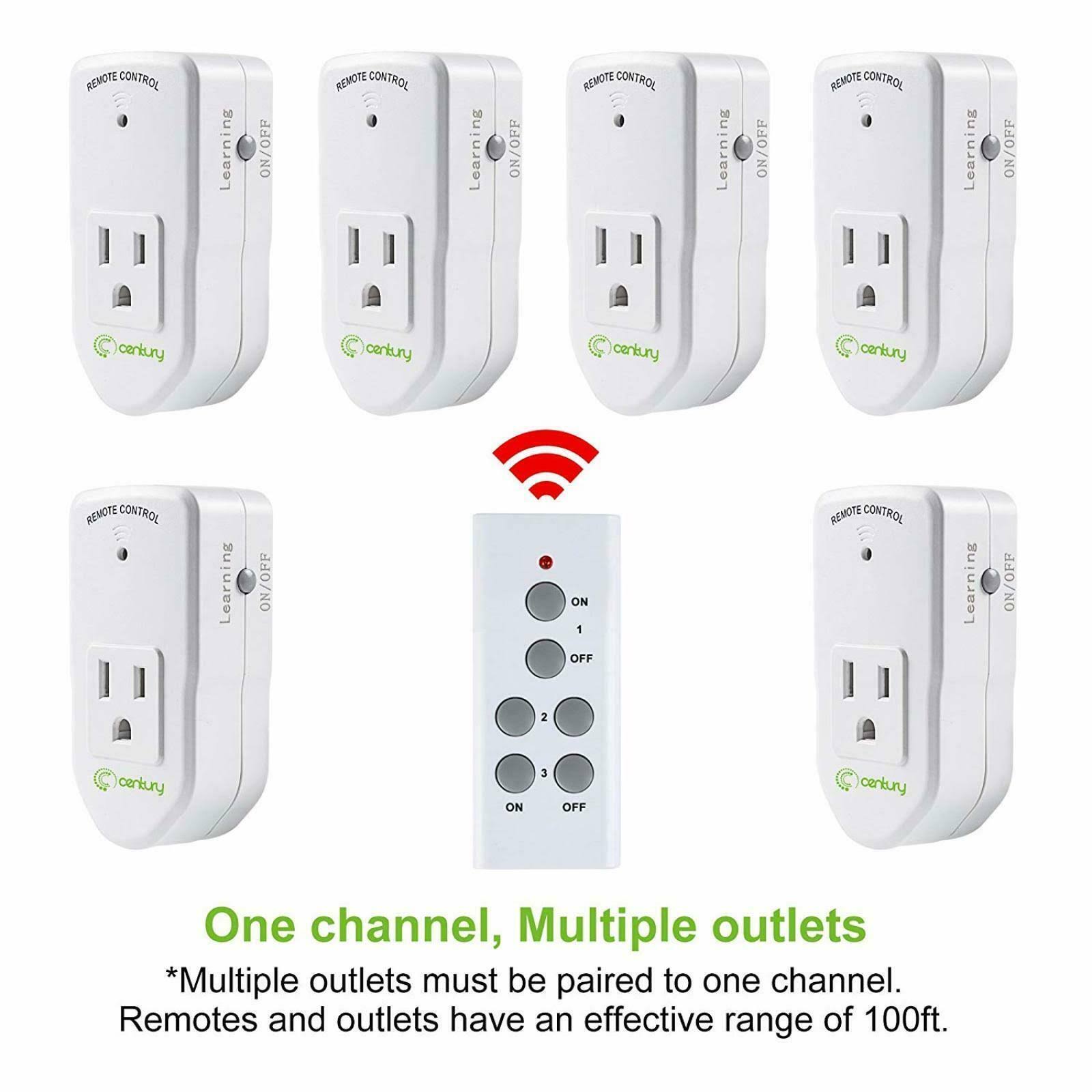 BN-LINK Wireless Remote Control Electrical Outlet Switch for Lights, Fans, Christmas Lights, Small Appliance, Long Range White 1