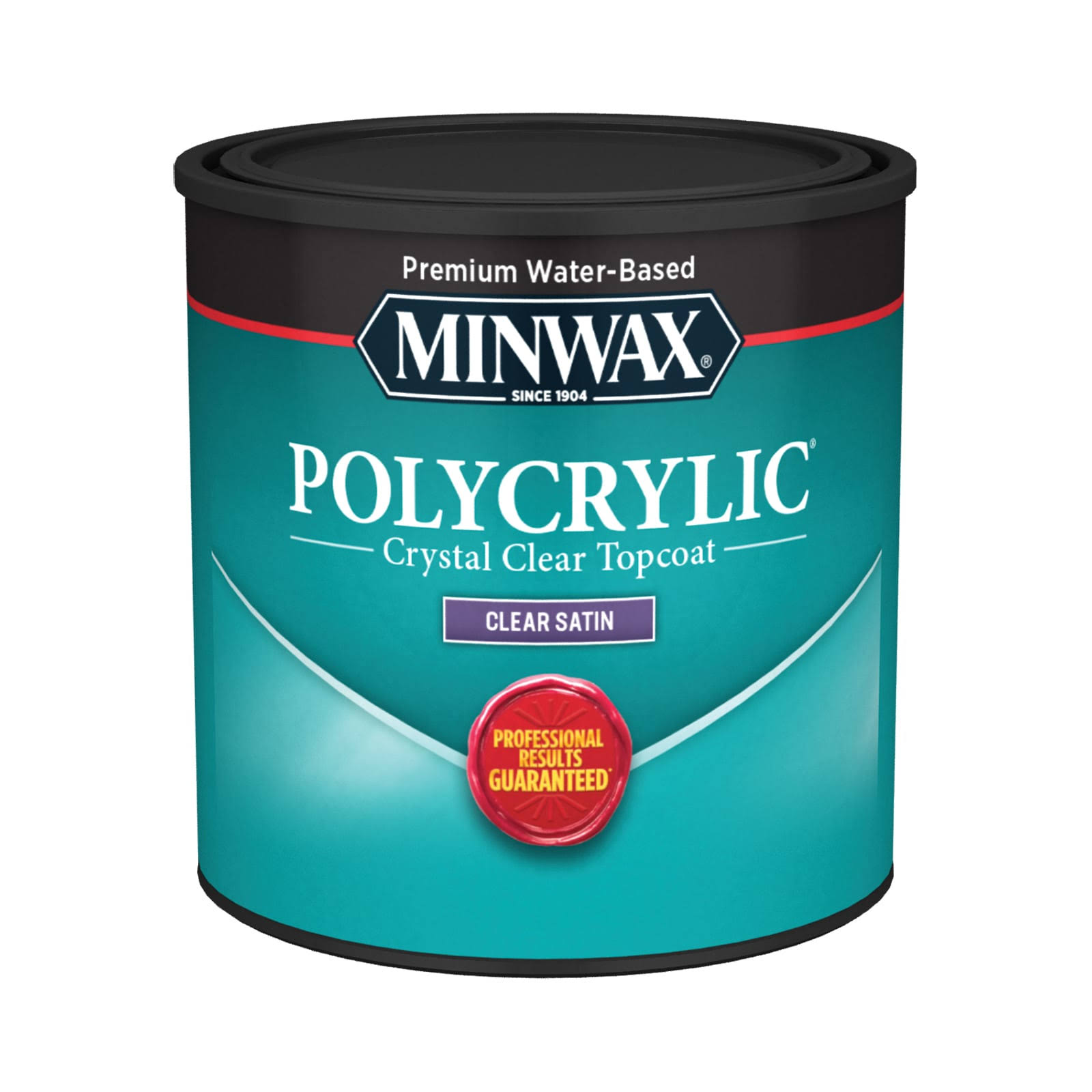 Minwax Polycrylic Water Based Protective Finish, Clear Satin- 1/2 pt.