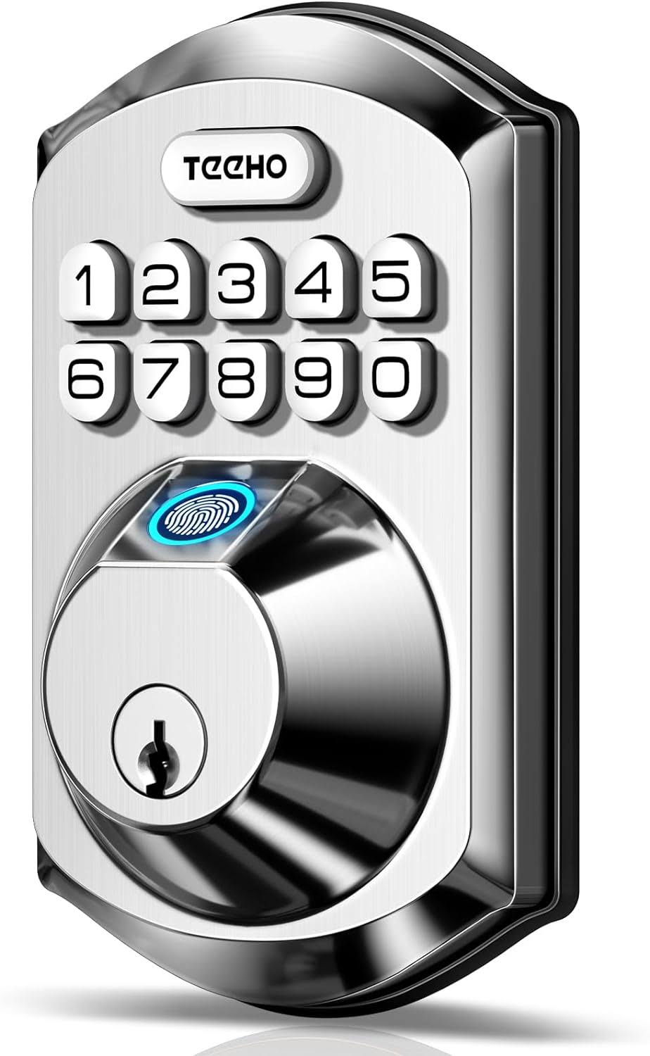 TEEHO TE002 Fingerprint Door Lock- Keyless Entry with Keypad- Electronic Deadbolt Keyed Entry- Front Door- Combination Lock