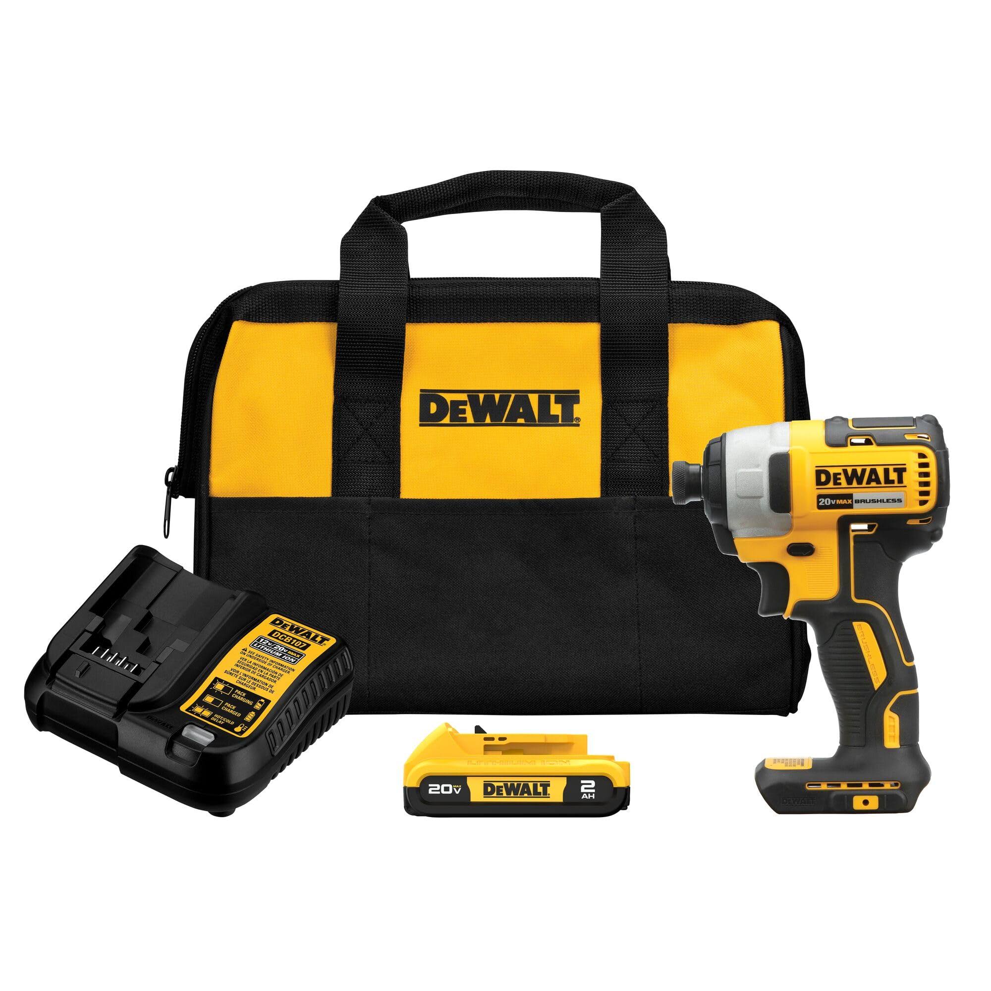 DeWalt 20V Max Brushless 1/4 in. Hex Cordless Impact Driver Kit