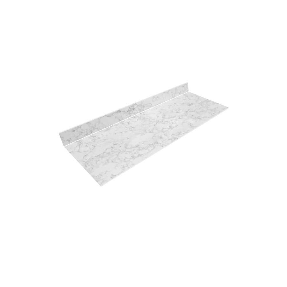 THINSCAPE 6 ft. L x 25 in. D Engineered Composite Countertop in Volakas Marble with Satin Finish