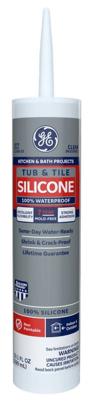 GE Tub & Tile Silicone 1 Sealant, Clear, 10.1 oz.