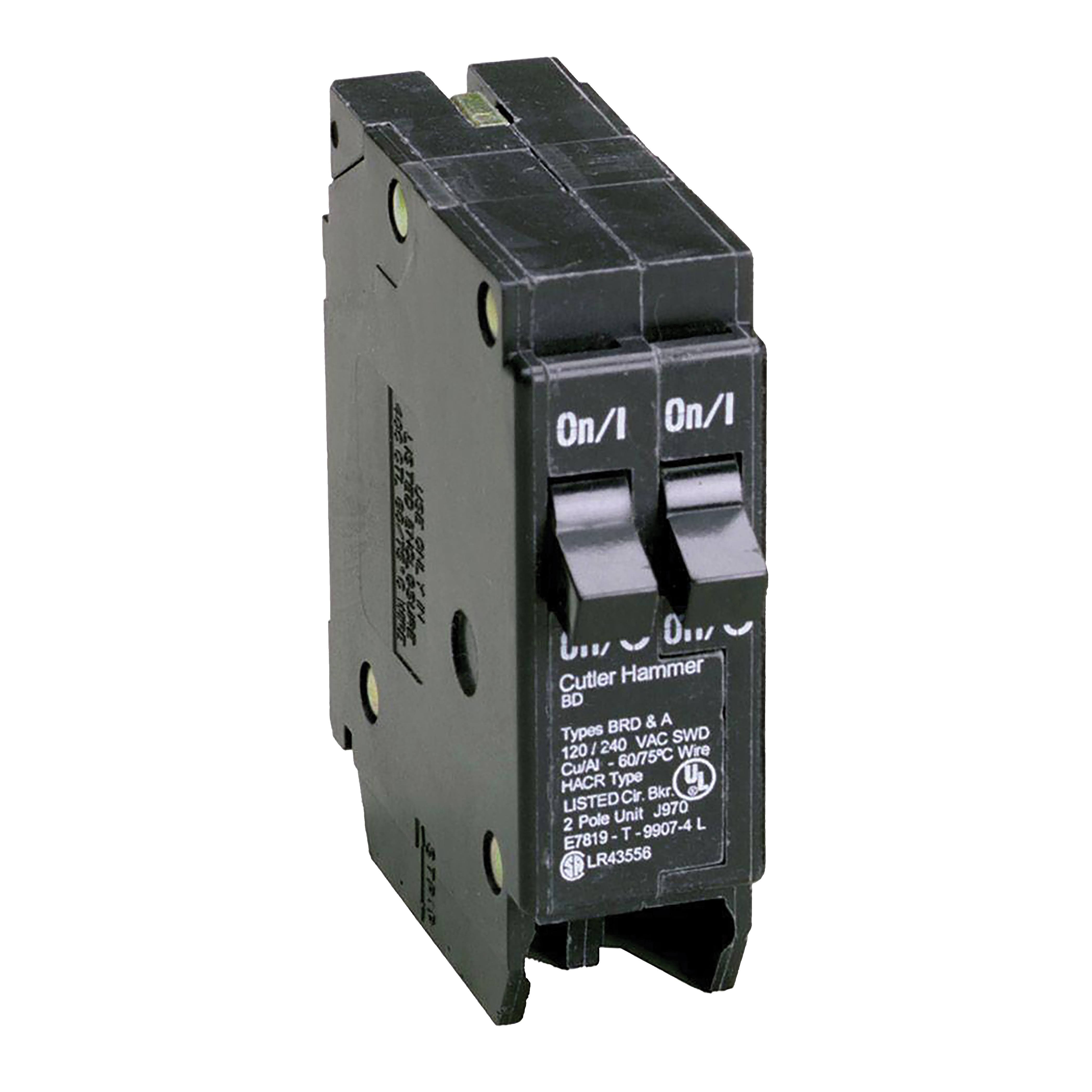Eaton Tandem Duplex Circuit Breaker, Single Pole, 20Amp