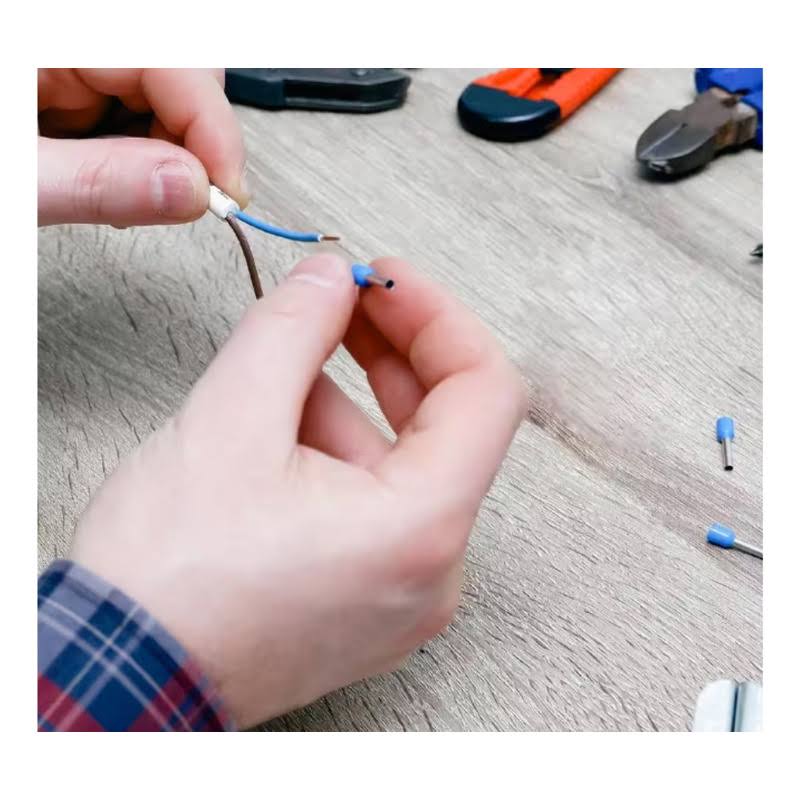 Newhouse Electric Ferrule Crimping Tool Kit with Wire Crimper Tool, Wire Ferrule Container, and 1,200 Electrical Wire Connectors