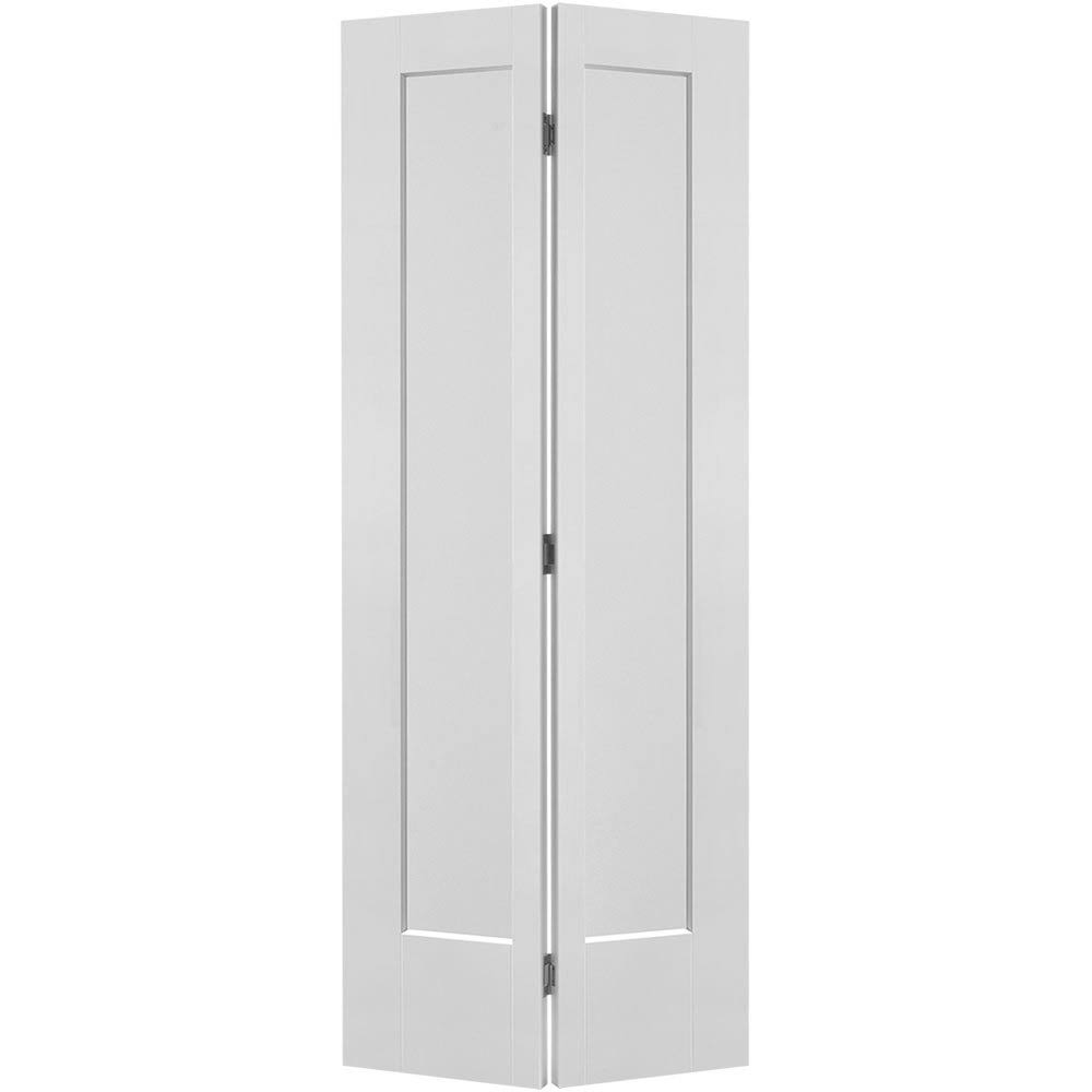 Masonite 30 in. x 80 in. 2 Panel Lincoln Park Primed Hollow Core Composite Bi-Fold Interior Door, Primed White