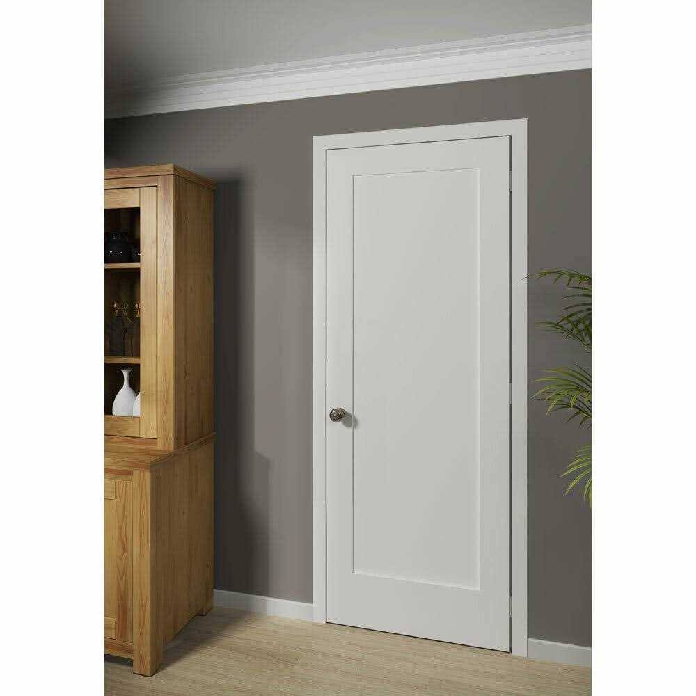 Paneled Solid Manufactured Wood Primed Shaker Slab Standard Door Frameport Size: 18