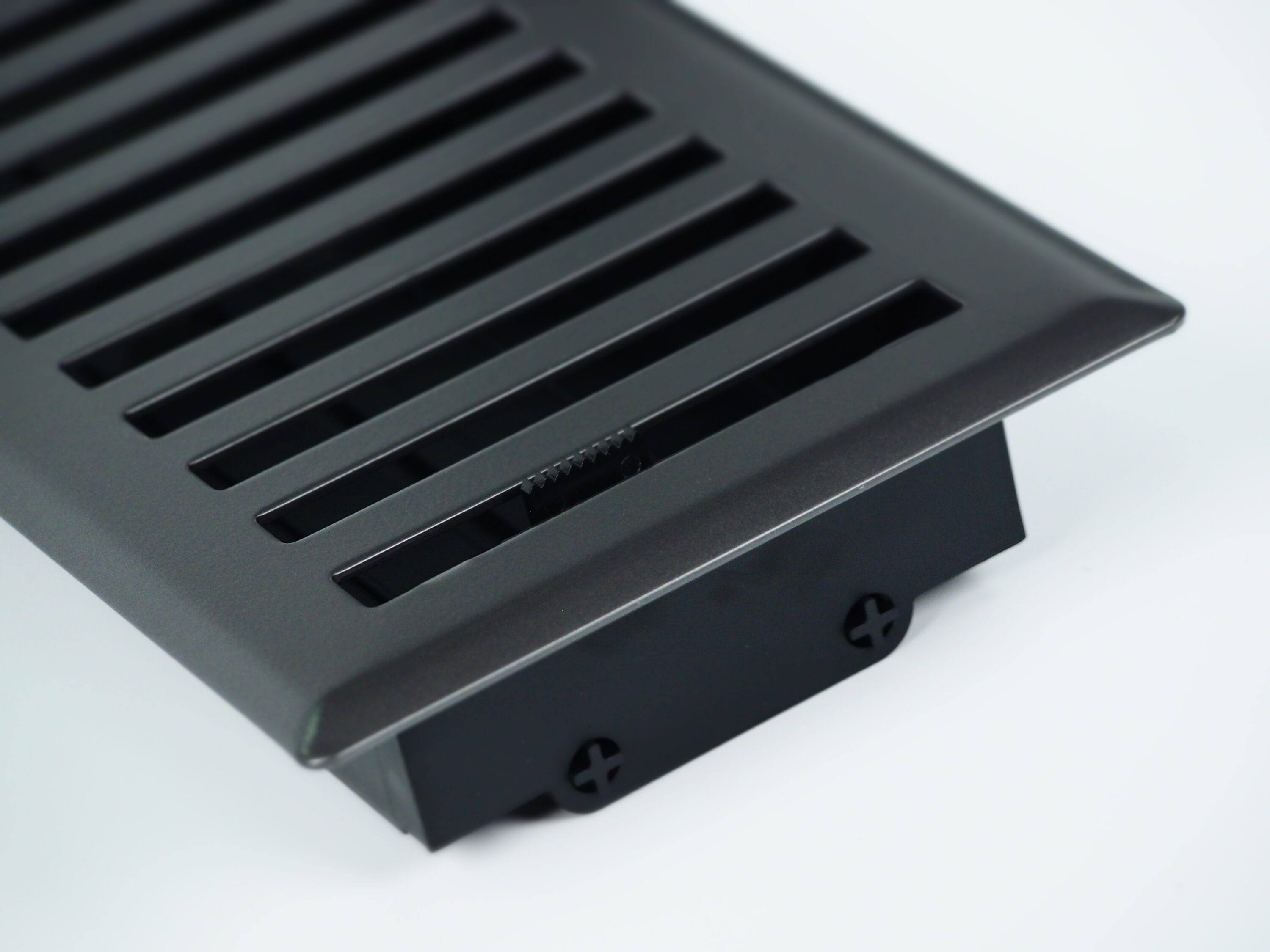 Allen + Roth 4-in x 10-in Maximum Airflow Steel Matte Black Floor Register | 9250410MB