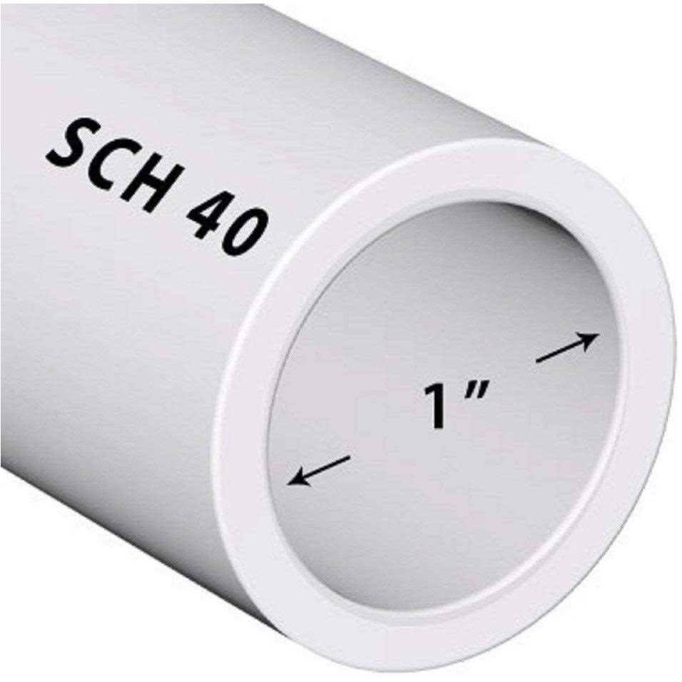 PVC Pipe Sch40 1 inch (1.0) White Custom Length 1ft