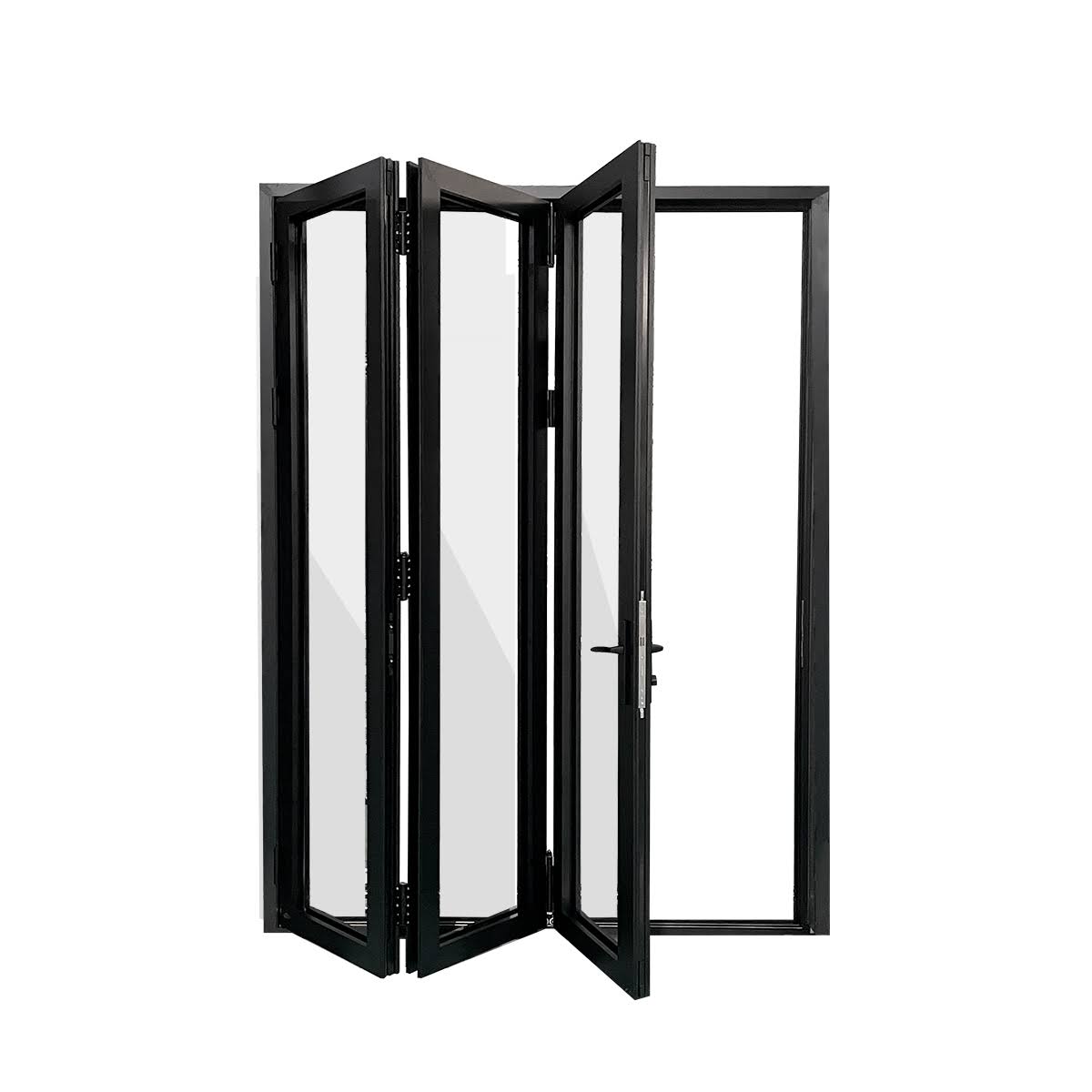 Eris 96 in. x 80 in. Right Swing/Outswing Black Aluminum Folding Patio