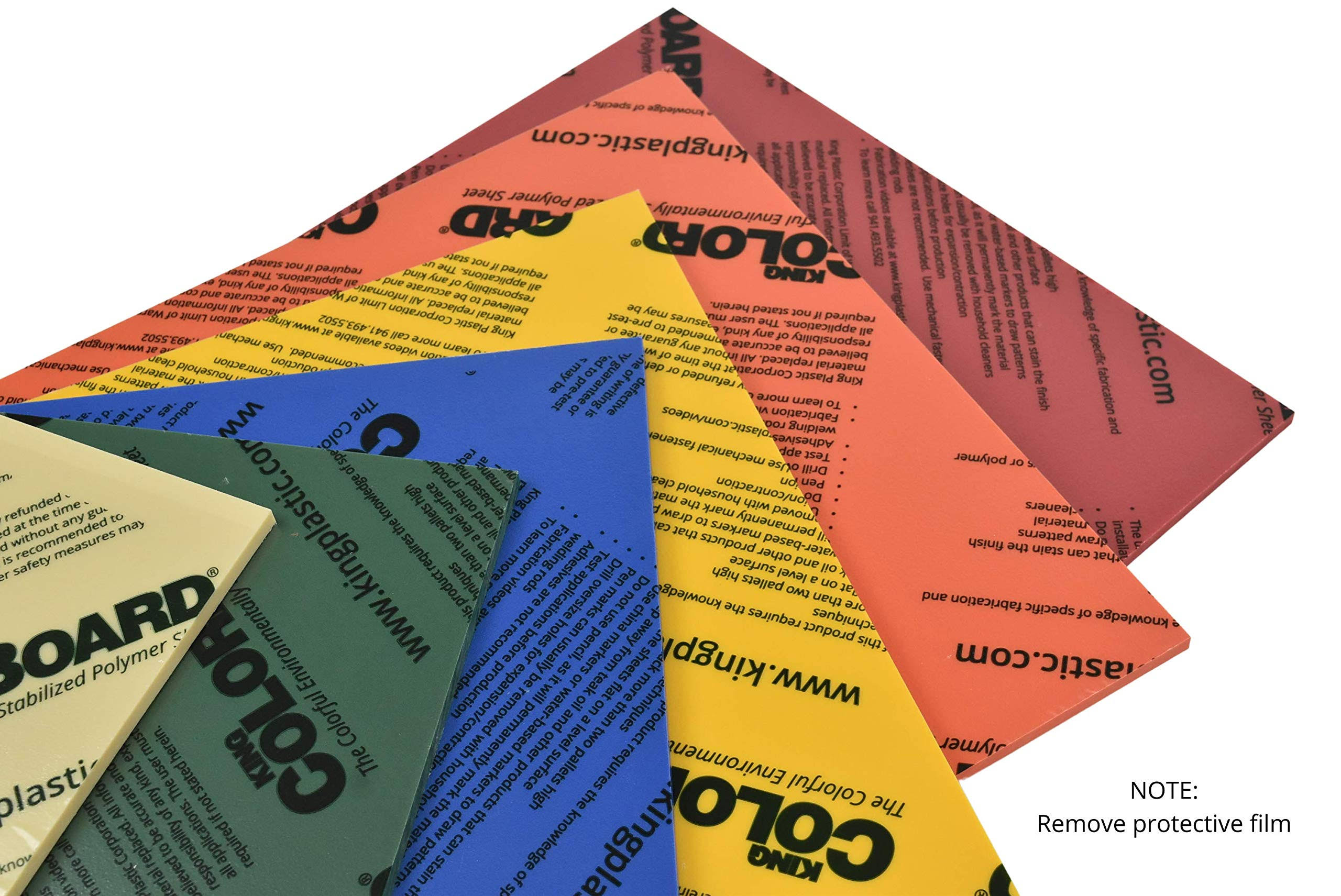BuyPlastic Red King ColorBoard Plastic Sheet 1/2 inch x 12 inch x 24 inch, Colored HDPE Board, High Density Polyethylene Panel, Size: 12 x 24
