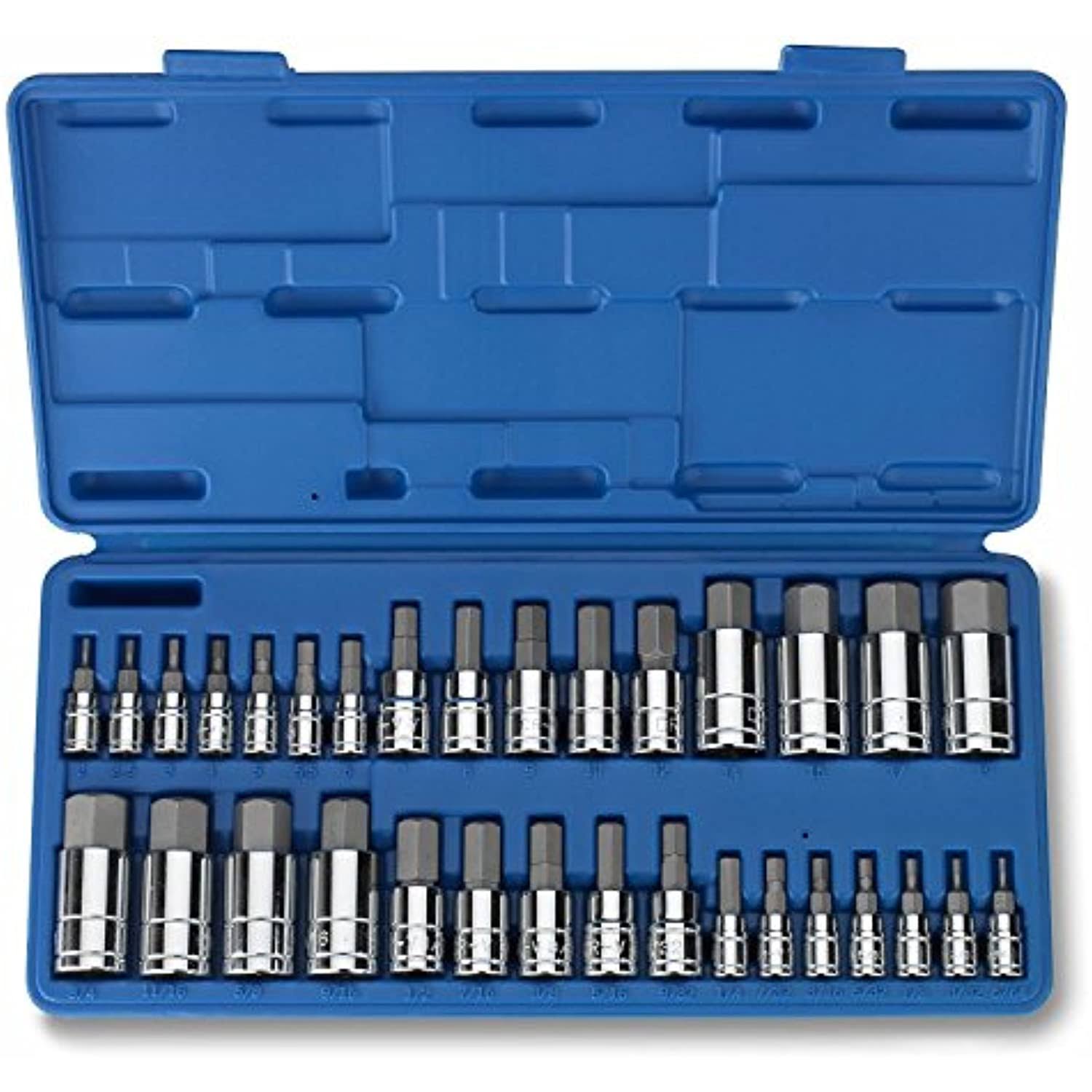 Sockets 32 PC Master Allen Wrench Bit Kit Hex Key for Ratchet Socket Tool SAE Metric Set