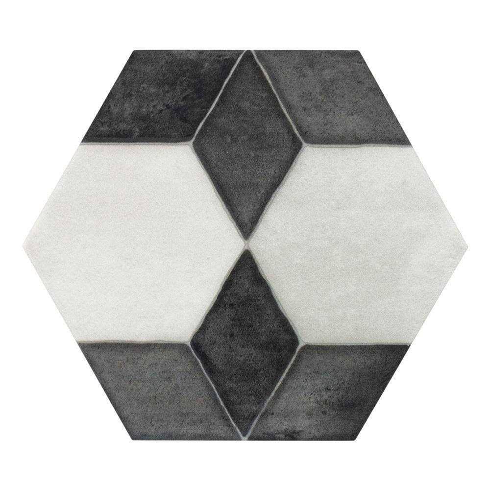 Boutique Ceramic Starfire White and Black 6-in x 6-in Multi-Finish Porcelain Patterned Floor and Wall Tile | LW20121808
