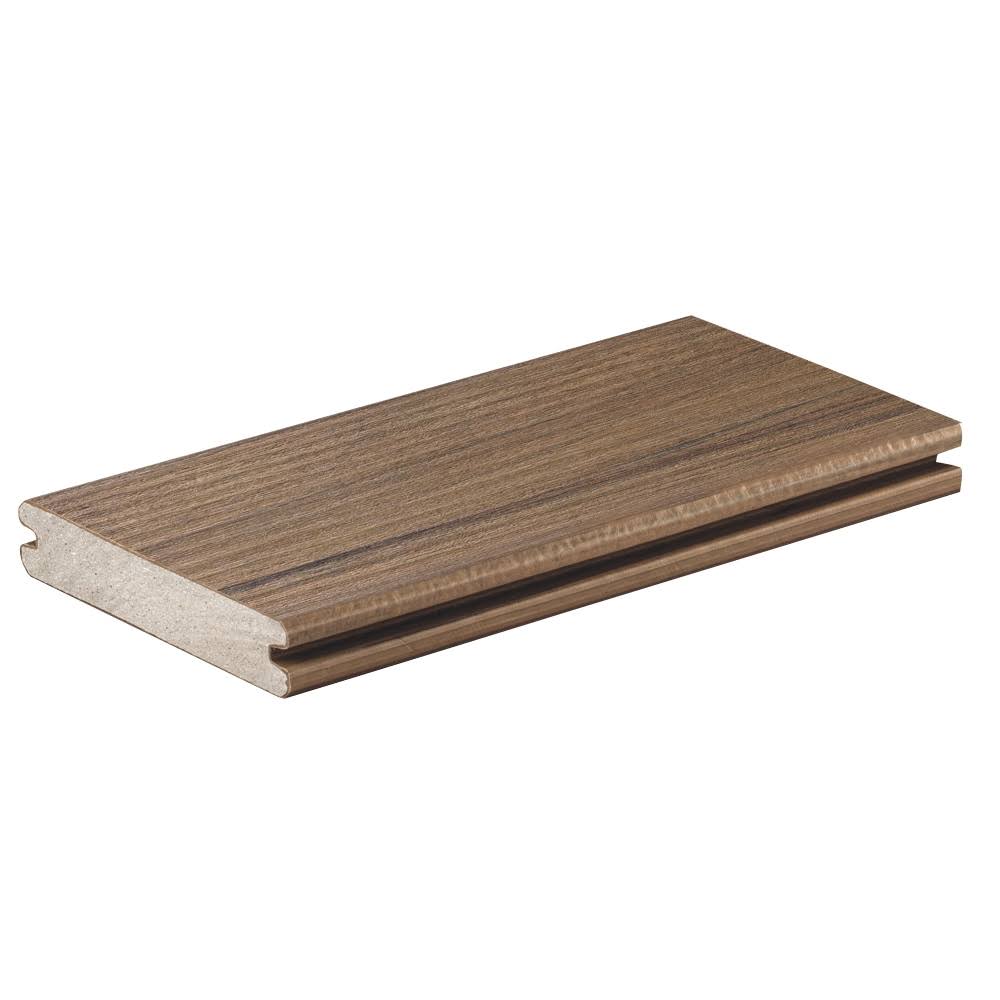 TimberTech Composite Legacy 5/4 in. x 6 in. x 1 ft. Grooved Pecan Composite Sample (Actual: 0.94 in. x 5.36 in. x 1 ft)