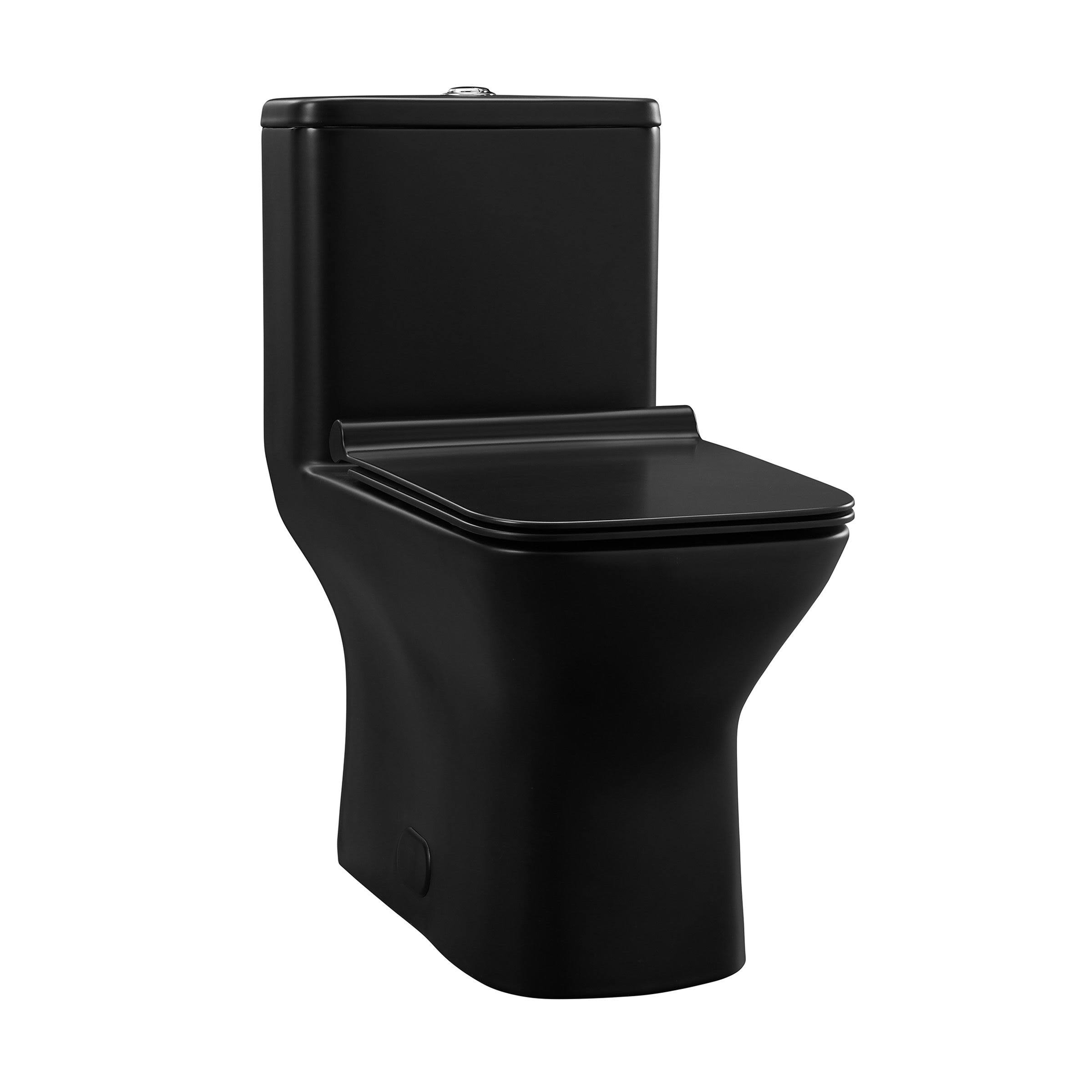 Swiss Madison Carre One-Piece Square Toilet Dual-Flush in Matte Black 1.1/1.6 GPF