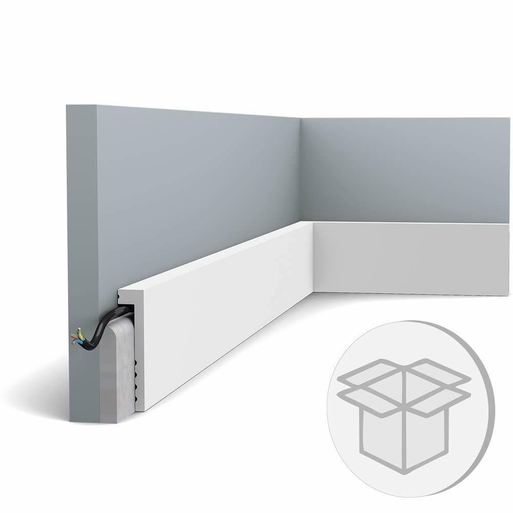 Orac Decor 7/8 in. D x 4 in. W x 78-3/4 in. L Primed White High Impact Polystyrene Baseboard Moulding (20-Pack) SX171