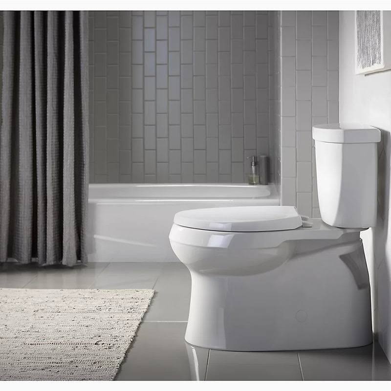 Kohler 5310-RA-0 Cimarron Comfort Height Two-Piece Elongated 1.28 GPF Toilet with Skirted Trapway- White