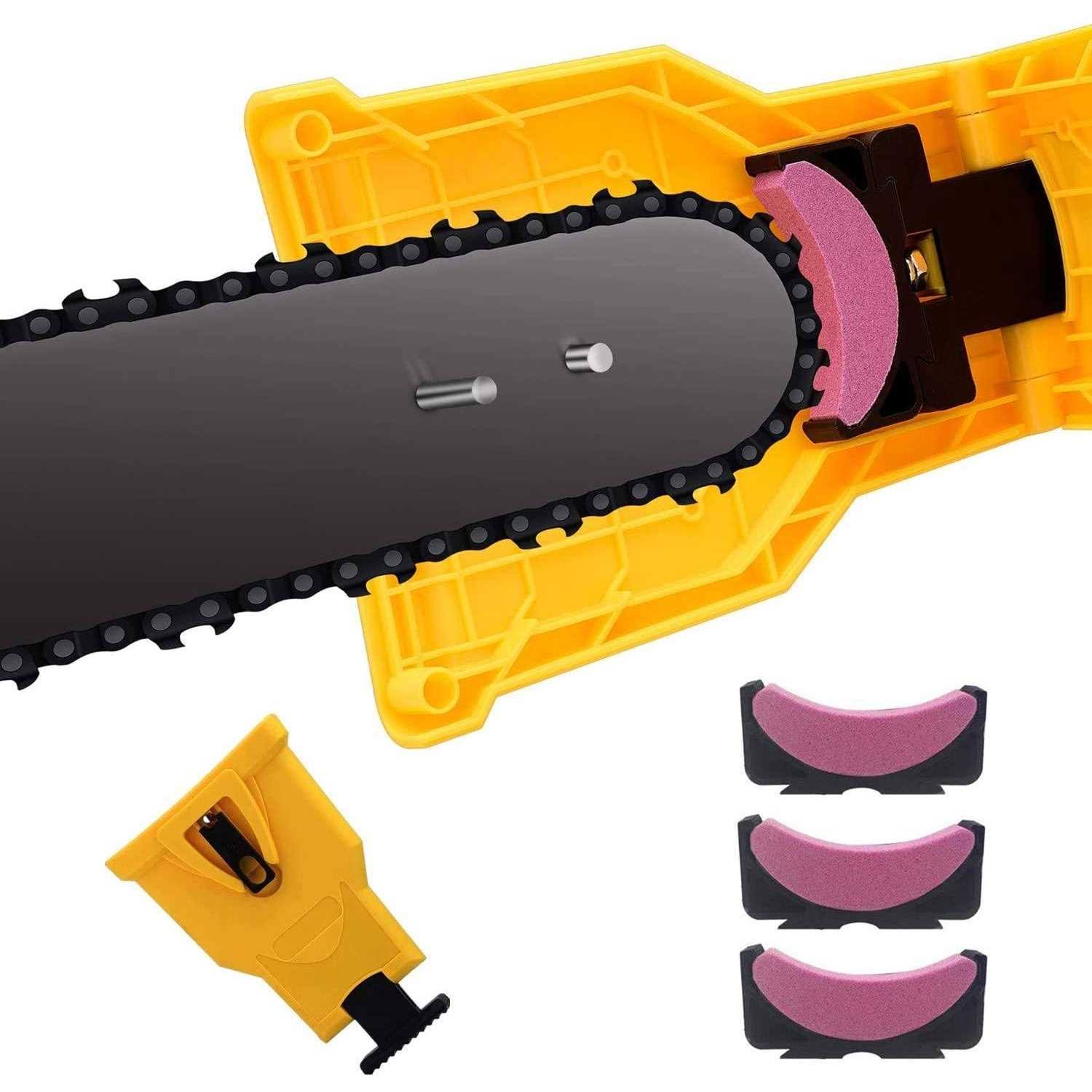 Etekstorm Chainsaw Sharpener Universal Chain Saw Blade Sharpener Fast Sharpening Stone Grinder Tools Bar Mounted Chainsaw Teeth Sharpener Fit for 14 1