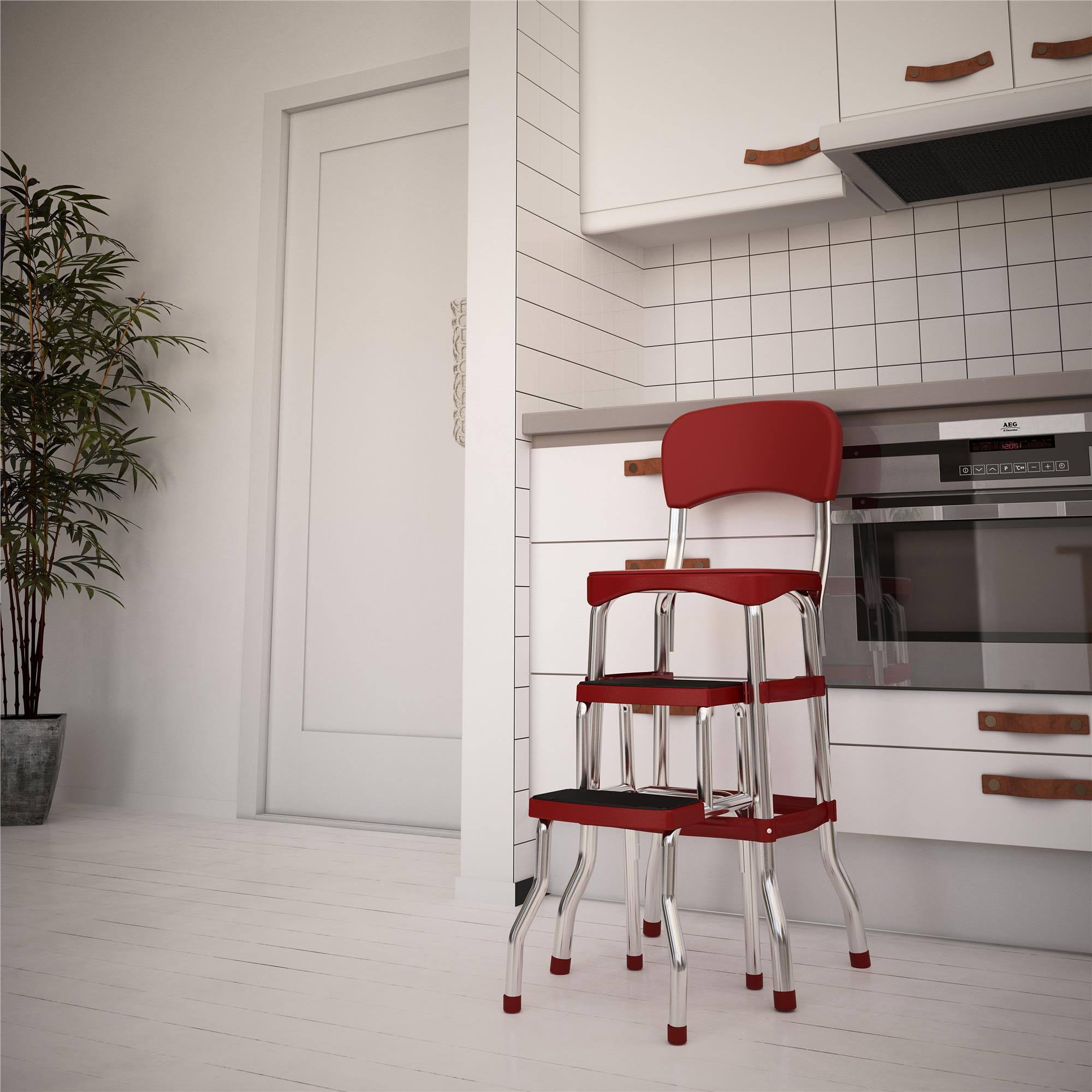 Cosco Red Retro Counter Chair / Step Stool