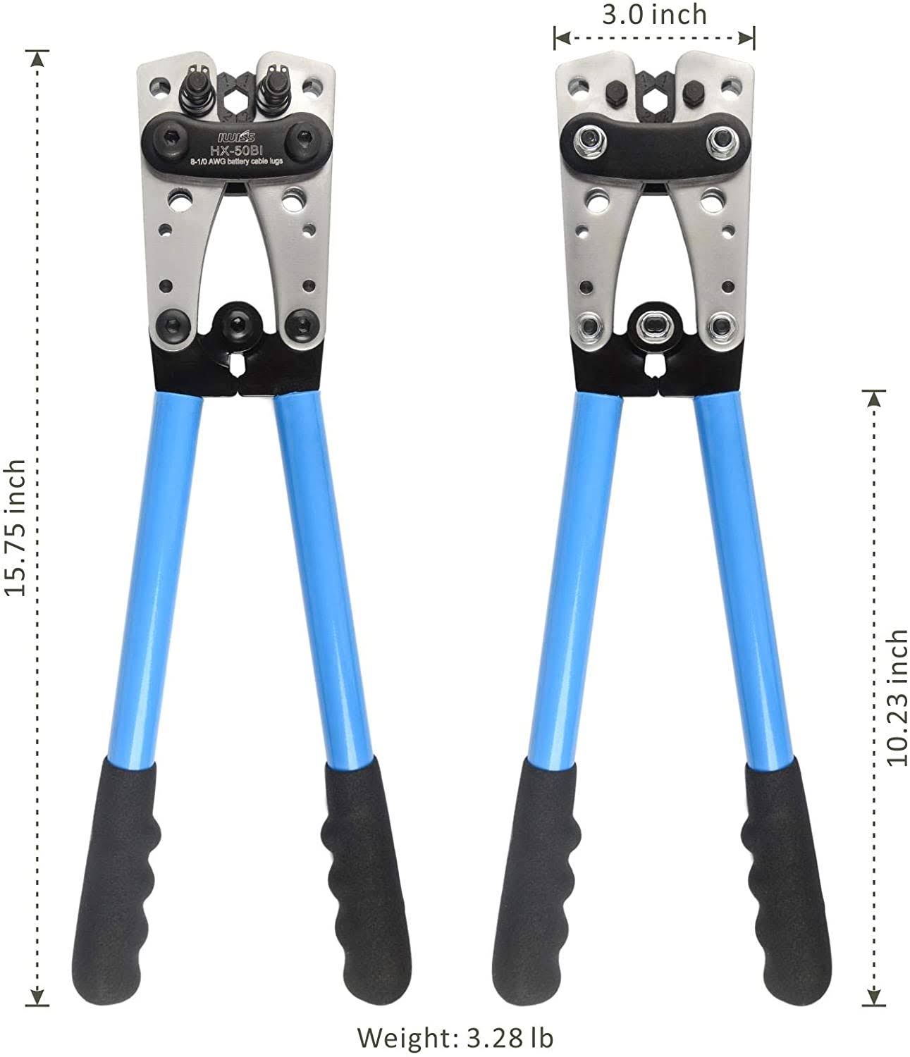 Iwiss Battery Wire Terminal Cable Crimping Tool Lug Crimper Ratchet Electrician Plier