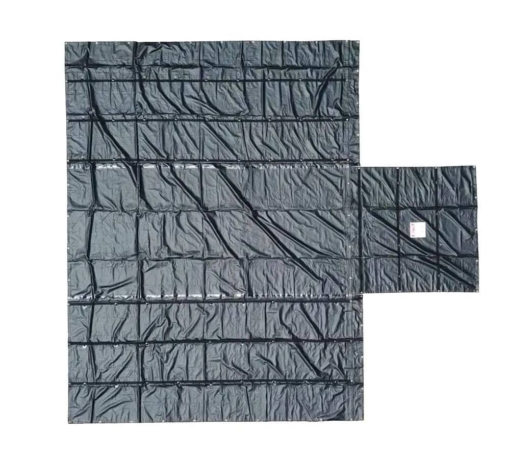 28 ft x 27 ft Airbag / Parachute Lightweight Lumber Tarp- Water Resistant- Black | 10ft Drop & 14 oz Vinyl Lumber Tarps for Flatbed, Truck & Trailer