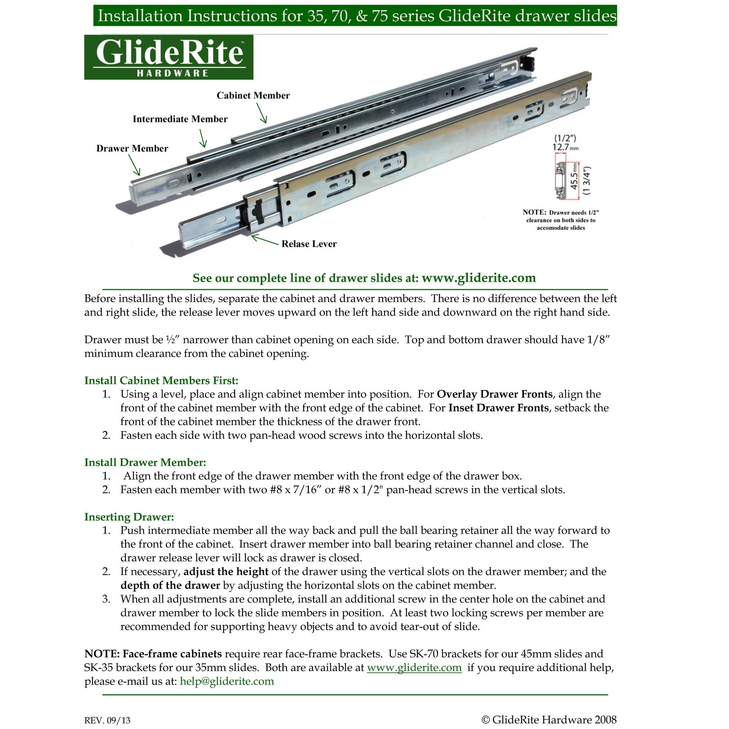 GlideRite Hardware GR-2470-Z-1 24