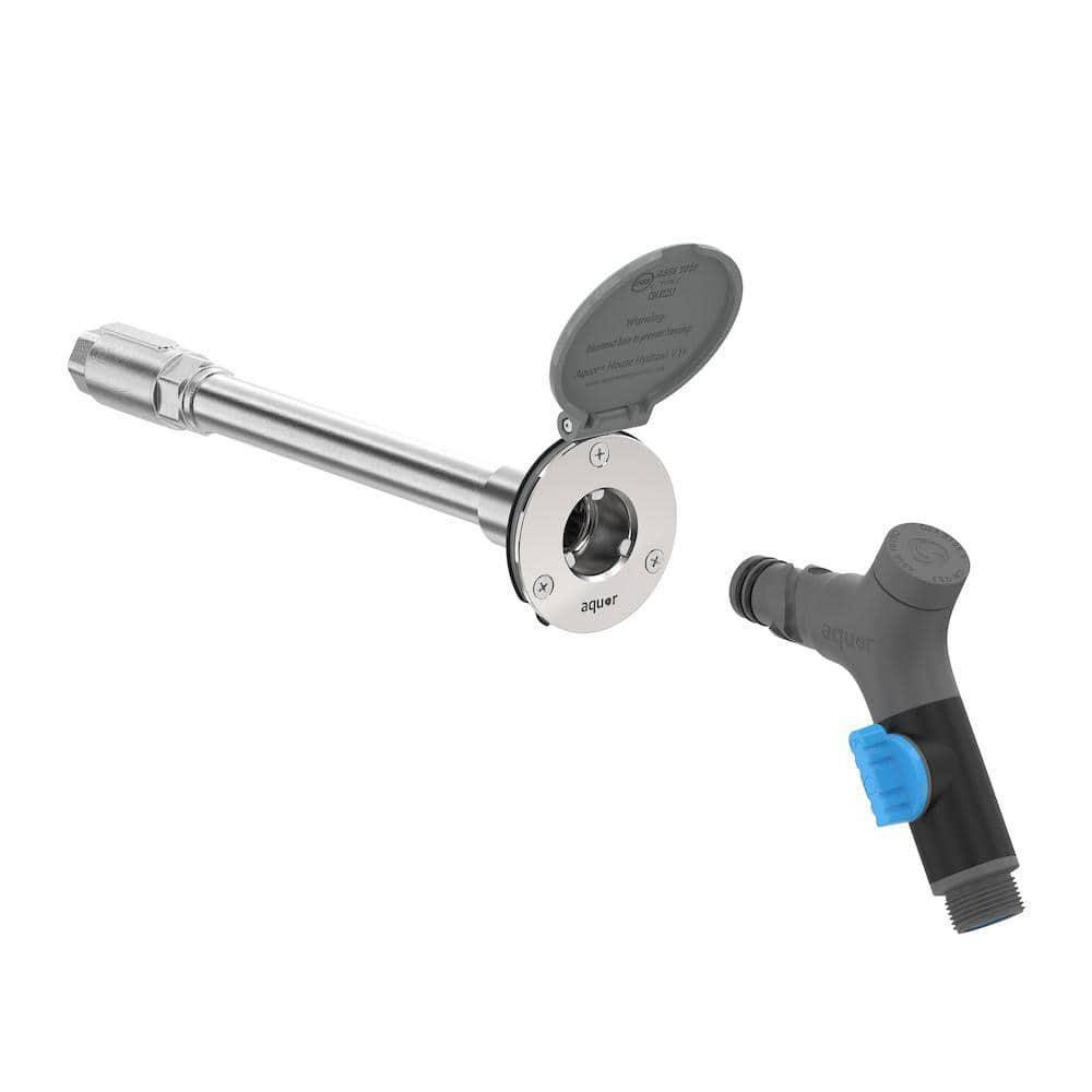 Aquor 1/2 in. NPT Inlet and 3/4 in. Faucet Hose Connector 12 in. House Hydrant V1+ Modern Outdoor Wall Faucet