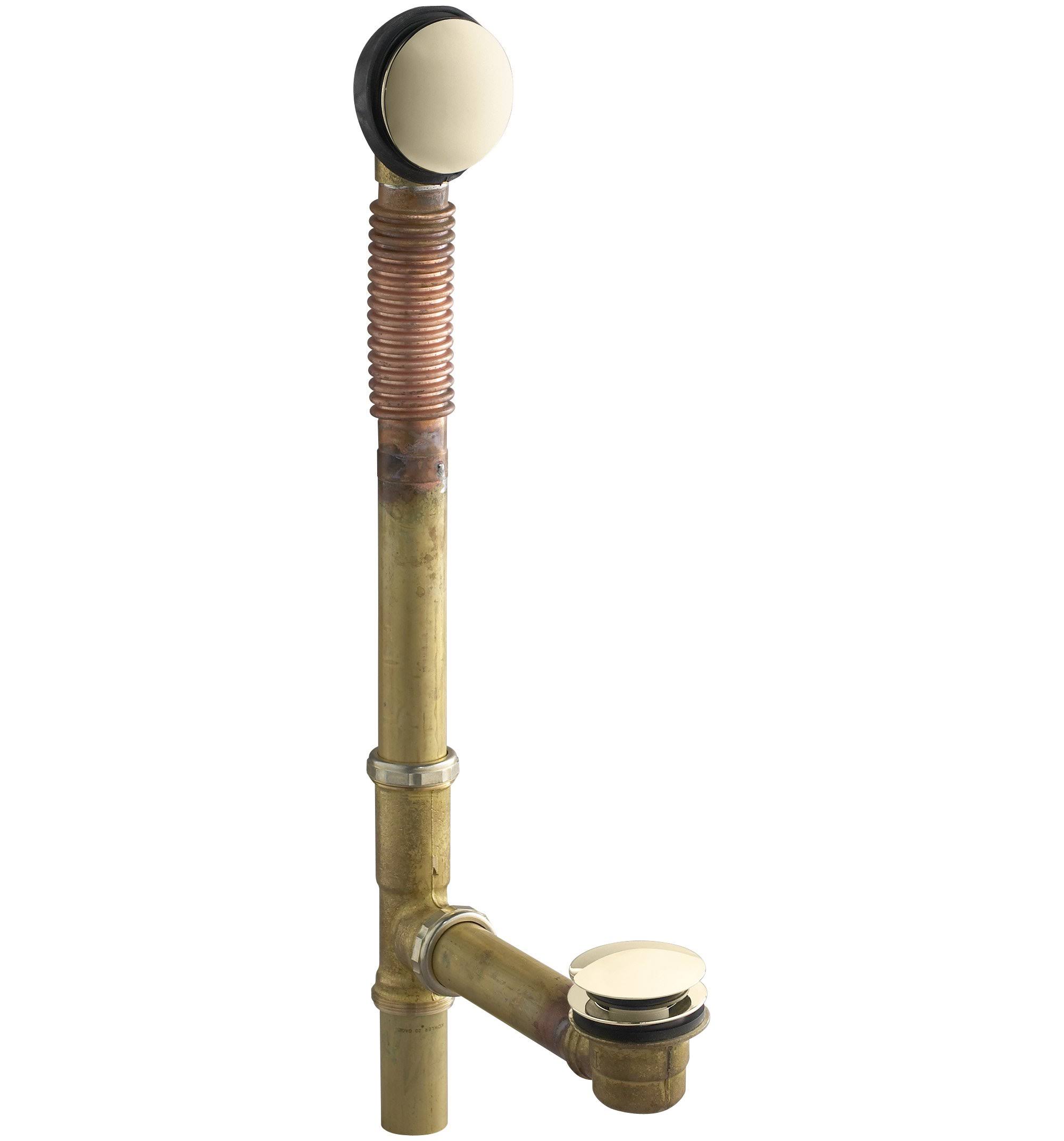Kohler K-7259-AF Clearflo Brass Toe Tap Bath Drain Vibrant French Gold