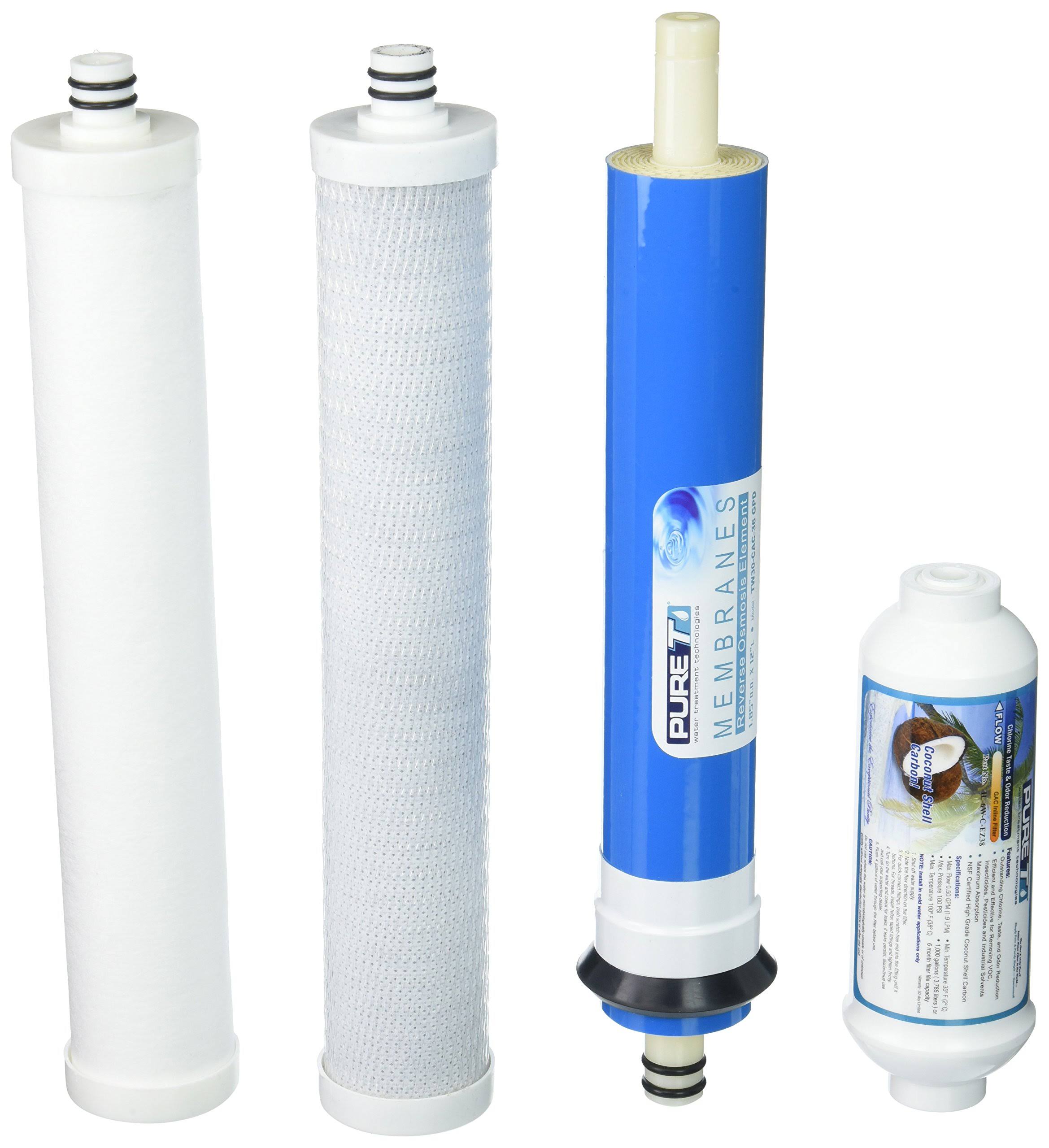 Culligan AC-30 Reverse Osmosis System Compatible Replacement Cartridge & Membrane 4 Set